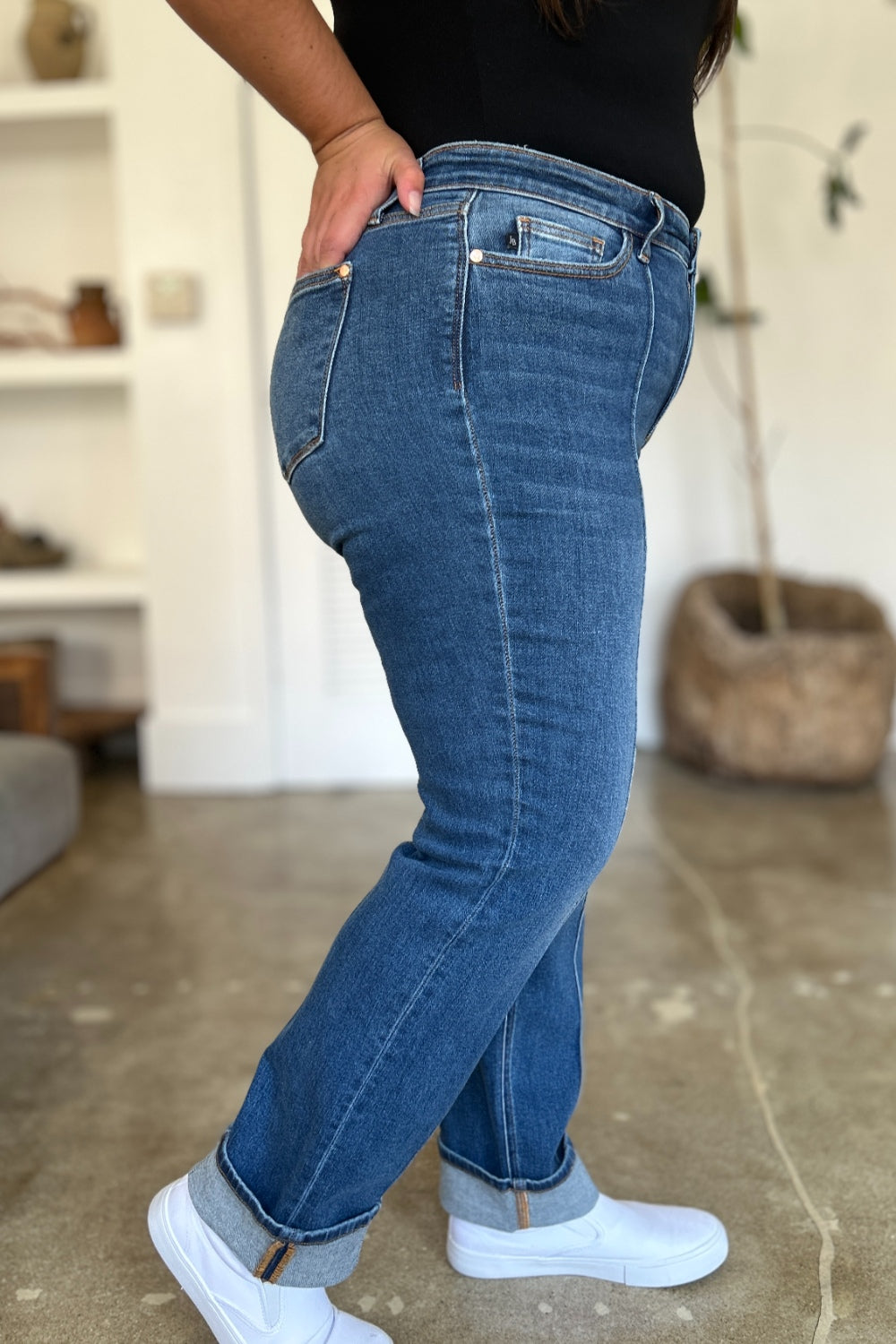 Blue Zone Planet | Judy Blue Full Size High Waist Front Seam Detail Straight Jeans-TOPS / DRESSES-[Adult]-[Female]-2022 Online Blue Zone Planet