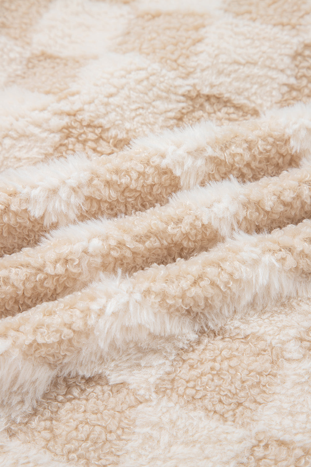 Khaki Checker Sherpa Corduroy Patchwork Zip up Collared Jacket-Outerwear/Jackets-[Adult]-[Female]-2022 Online Blue Zone Planet