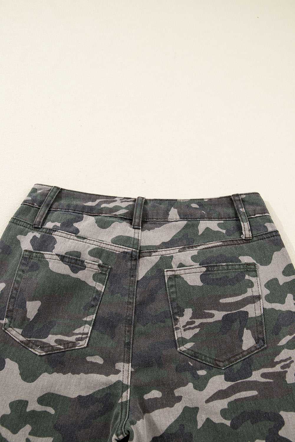 Green Camo Cargo Wide Leg Pants-Bottoms/Jeans-[Adult]-[Female]-2022 Online Blue Zone Planet