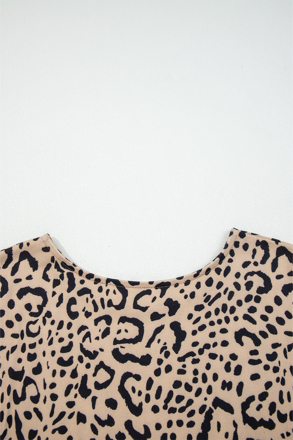 Khaki Leopard Print Long Batwing Sleeve Loose Top-Tops/Long Sleeve Tops-[Adult]-[Female]-2022 Online Blue Zone Planet