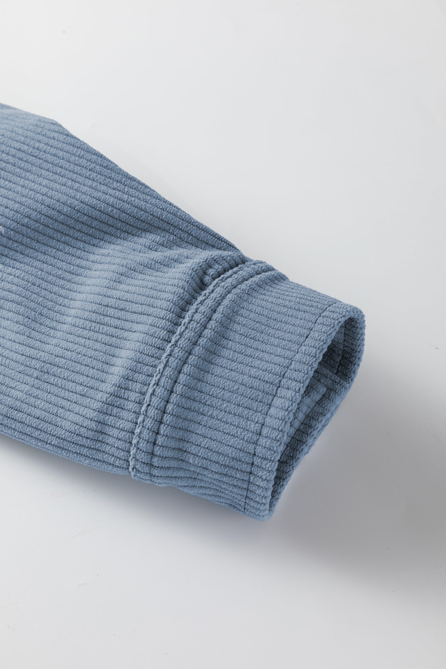 Stone Blue Plaid Corduroy Reversible Button Up Shacket-Outerwear/Plaid Shackets-[Adult]-[Female]-2022 Online Blue Zone Planet