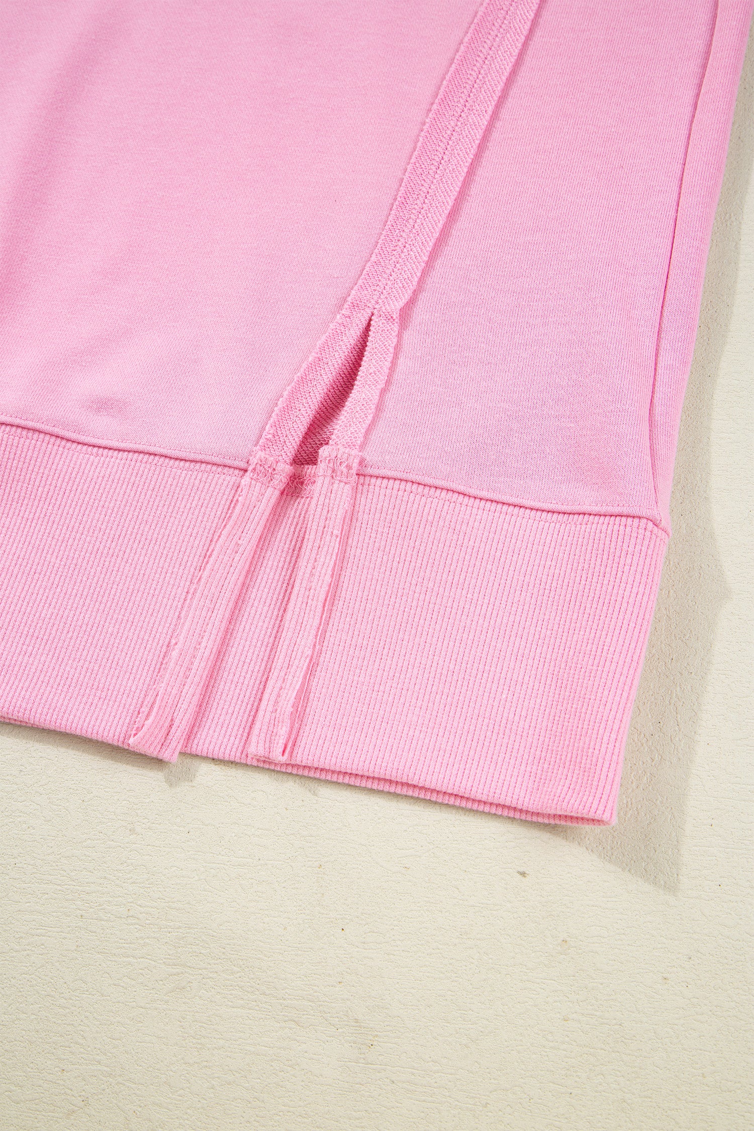 Pink Bow Sequin XOXO Letter Graphic Exposed Seam Baggy Sweatshirt-Tops/Sweatshirts & Hoodies-[Adult]-[Female]-2022 Online Blue Zone Planet