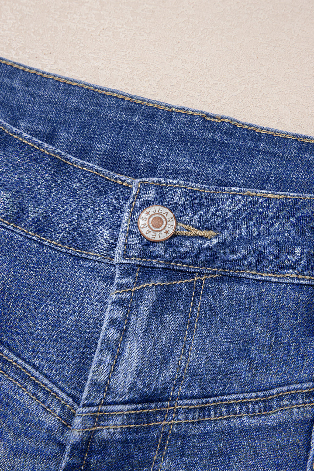 Beau Blue Tailored Center Seam Detail Straight Loose High Rise Jeans-Bottoms/Jeans-[Adult]-[Female]-2022 Online Blue Zone Planet