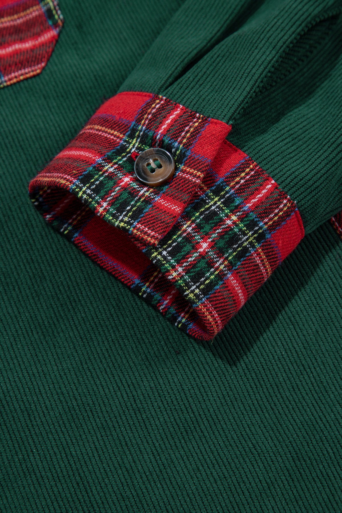 Blackish Green Plaid Pocket Button Long Sleeve Shift Shacket-Outerwear/Jackets-[Adult]-[Female]-2022 Online Blue Zone Planet