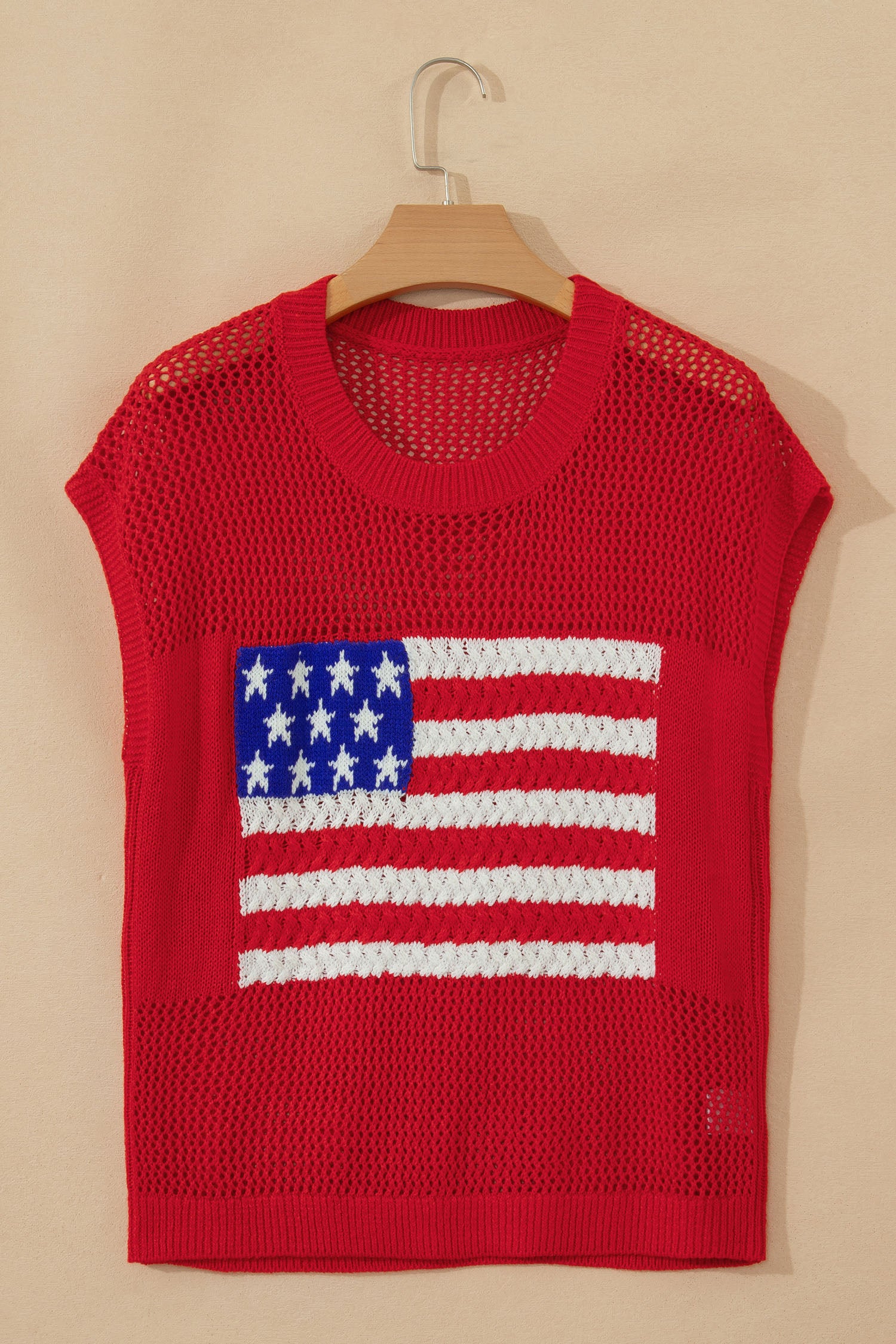Sky Blue Flag Graphic Short Sleeve Sweater Top-TOPS / DRESSES-[Adult]-[Female]-2022 Online Blue Zone Planet