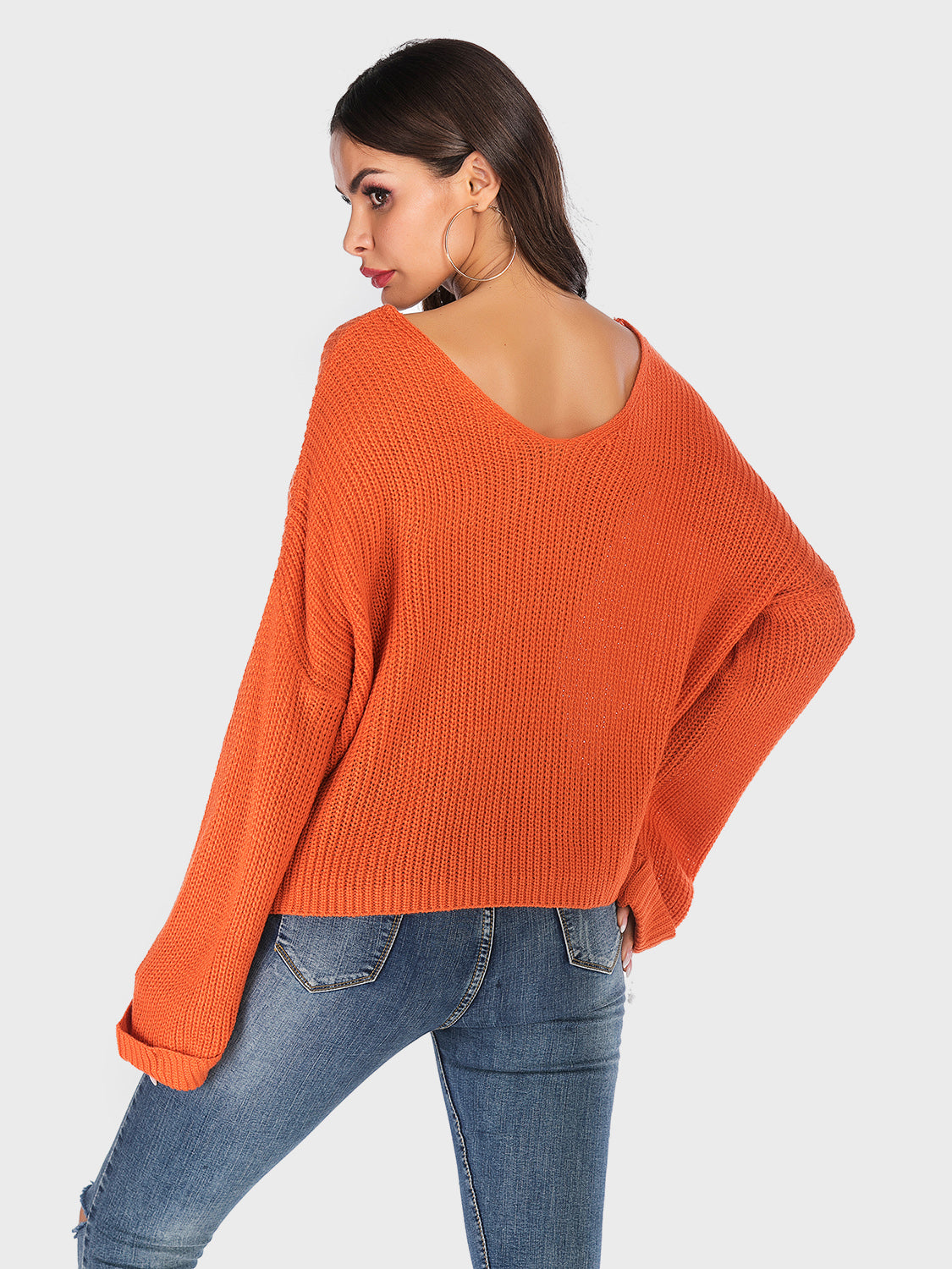 Blue Zone Planet | Perfee V-Neck Dropped Shoulder Long Sleeve Sweater-TOPS / DRESSES-[Adult]-[Female]-2022 Online Blue Zone Planet