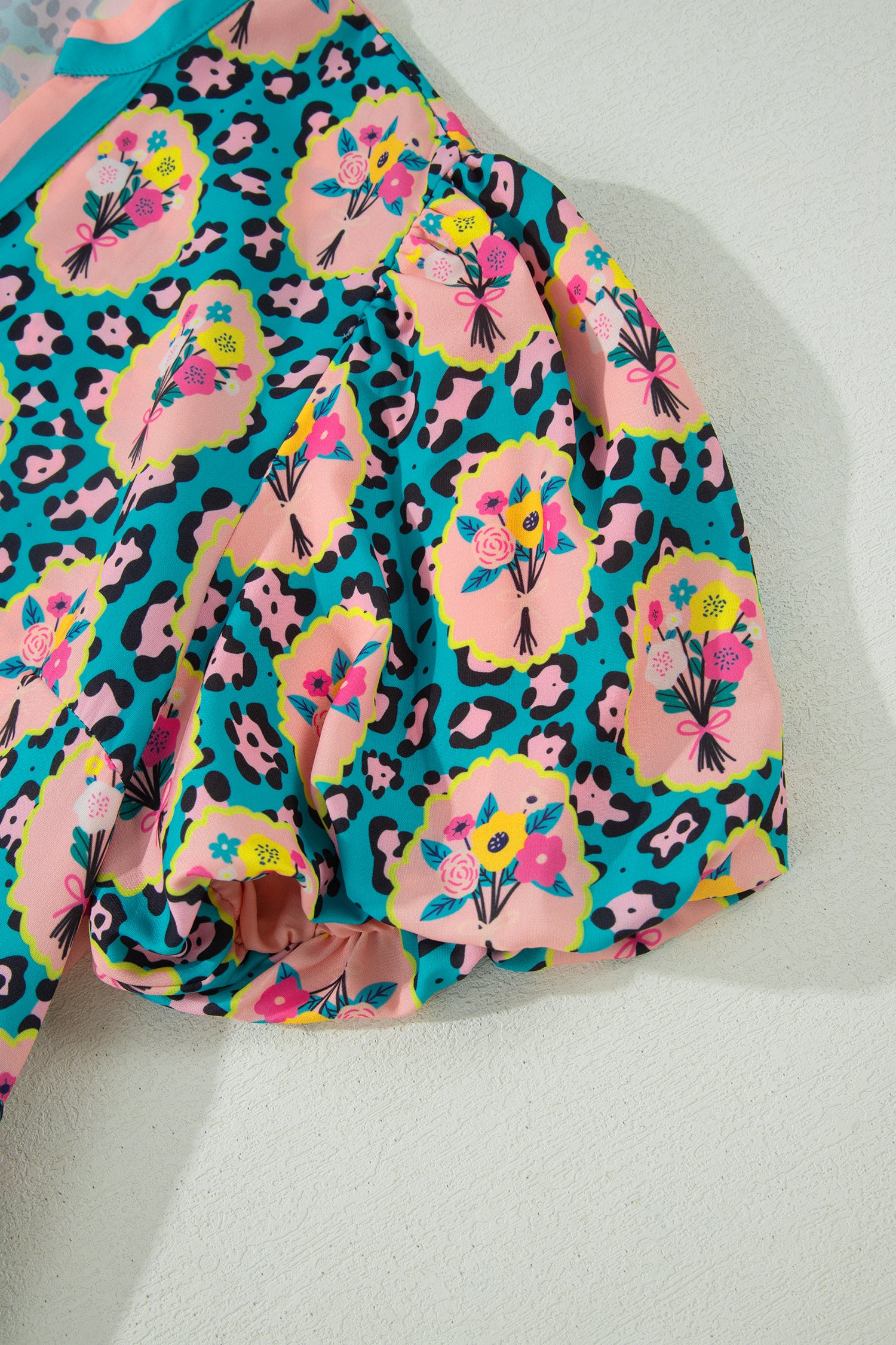 Green Leopard Floral Short Dress-TOPS / DRESSES-[Adult]-[Female]-2022 Online Blue Zone Planet