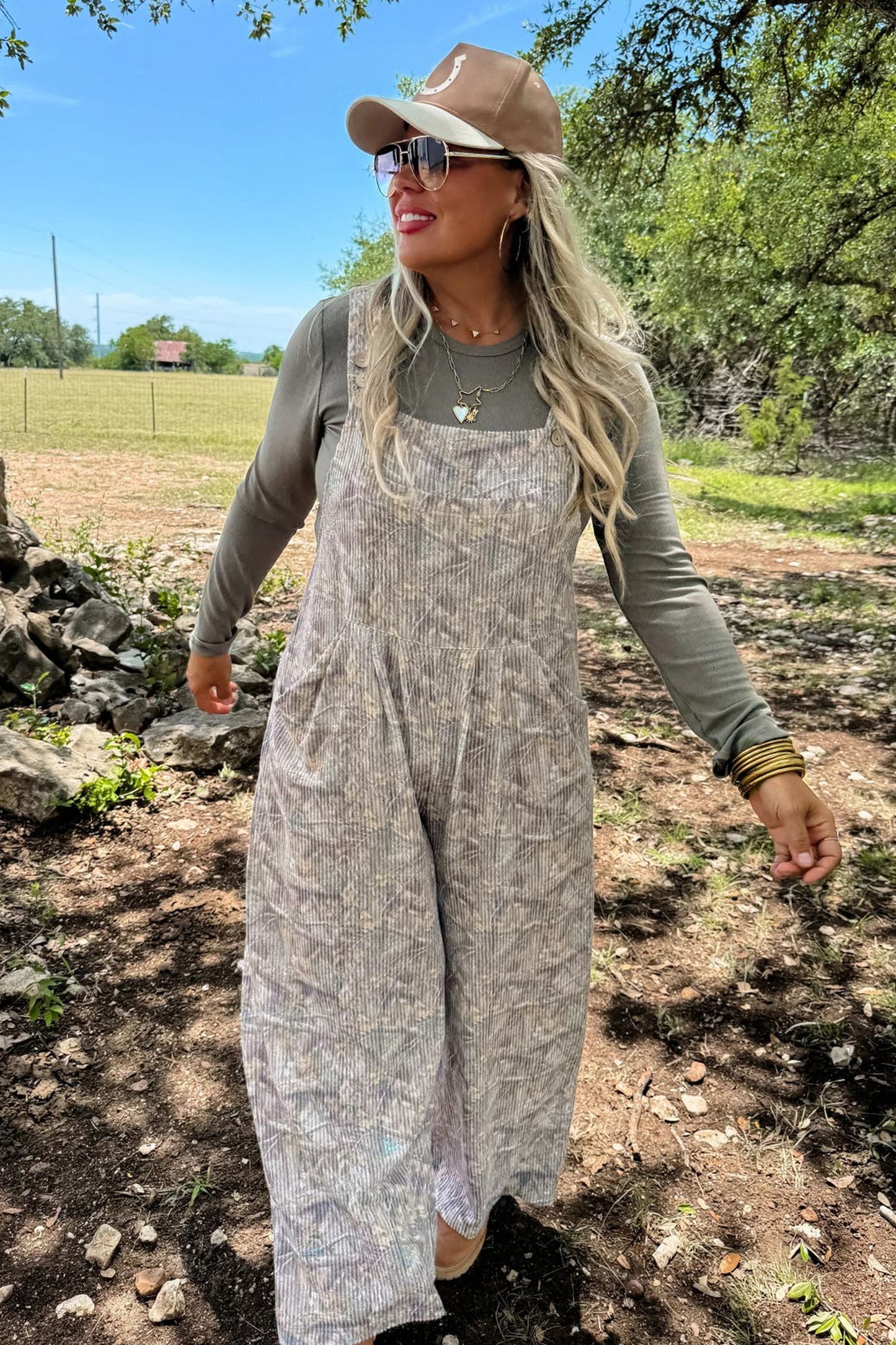 Brown Camouflage Twist Ribbed Sleeveless Full-Length Casual Jumpsuit-Bottoms/Jumpsuits & Rompers-[Adult]-[Female]-2022 Online Blue Zone Planet