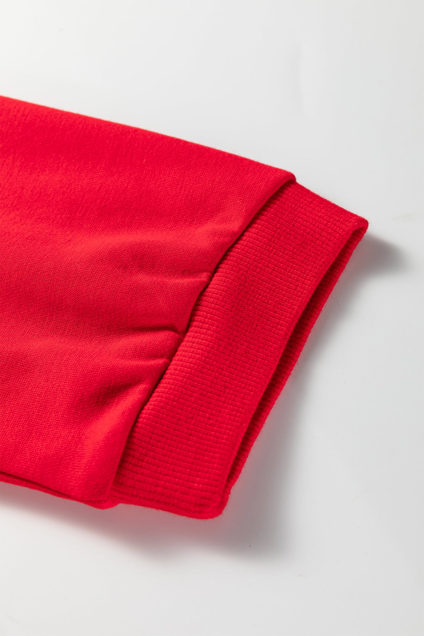 Fiery Red Floral Bow Patched Exposed Seam Patchwork Slit Baggy Sweatshirt-Tops/Sweatshirts & Hoodies-[Adult]-[Female]-2022 Online Blue Zone Planet