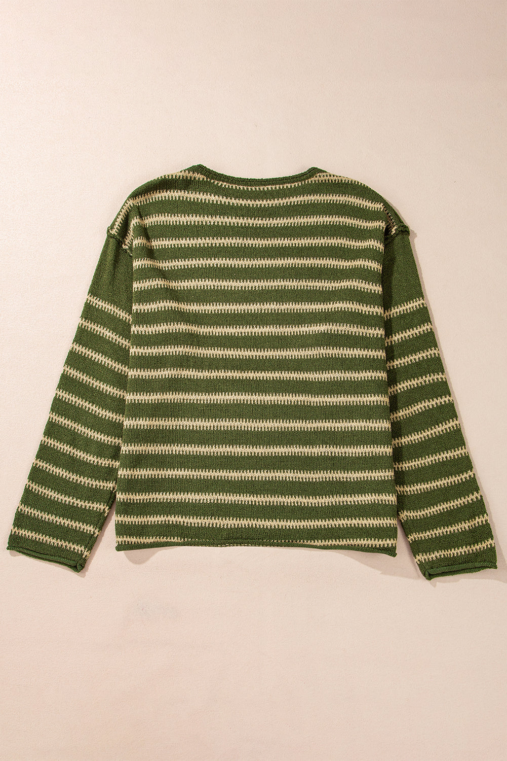 Blue Zone Planet | Green Stripe Drop Shoulder Sweater-TOPS / DRESSES-[Adult]-[Female]-2022 Online Blue Zone Planet