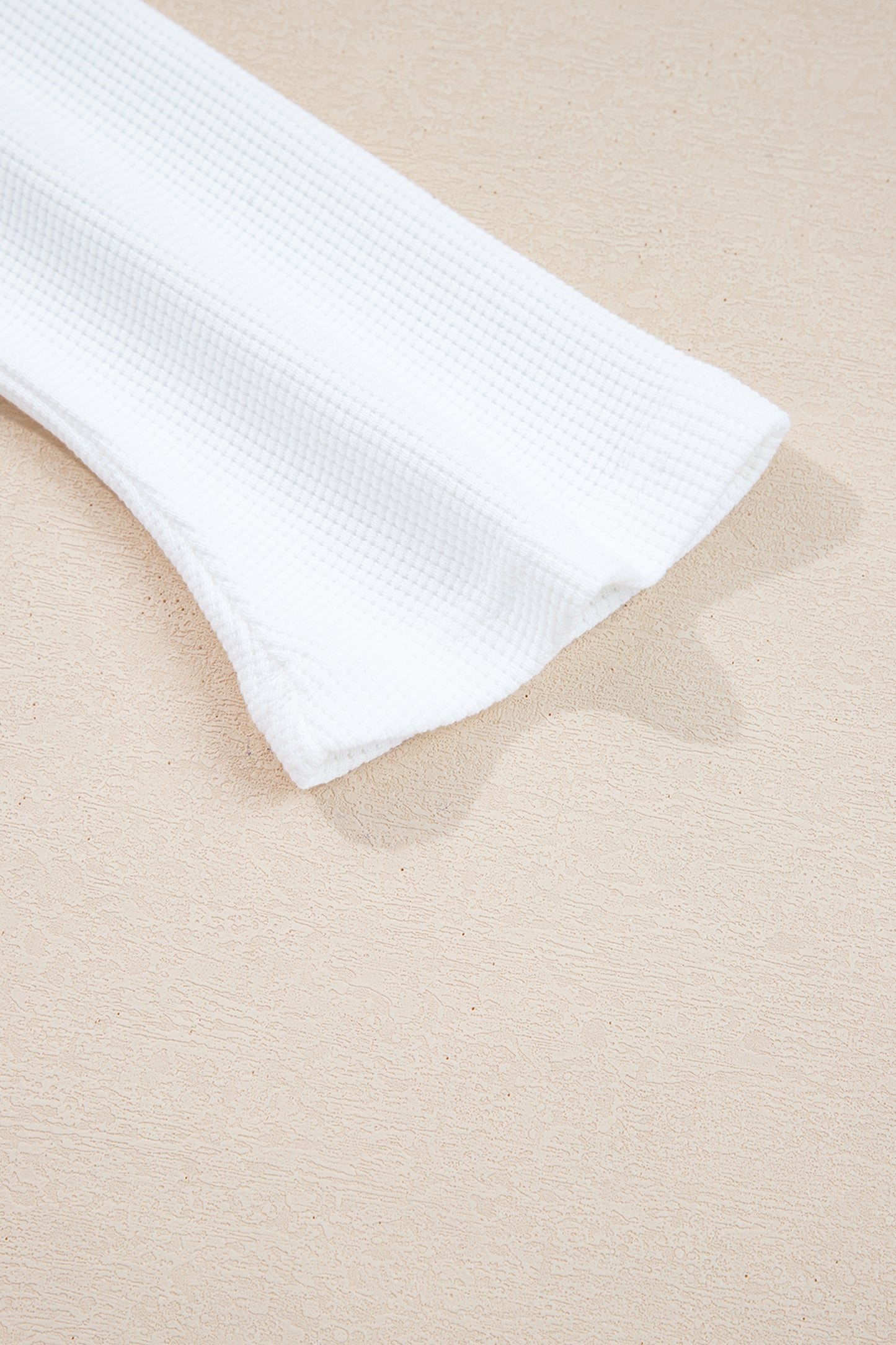 White Solid Color Waffle Ribbed Patchwork Dolman Sleeve Oversize Knit Top-Tops/Long Sleeve Tops-[Adult]-[Female]-2022 Online Blue Zone Planet