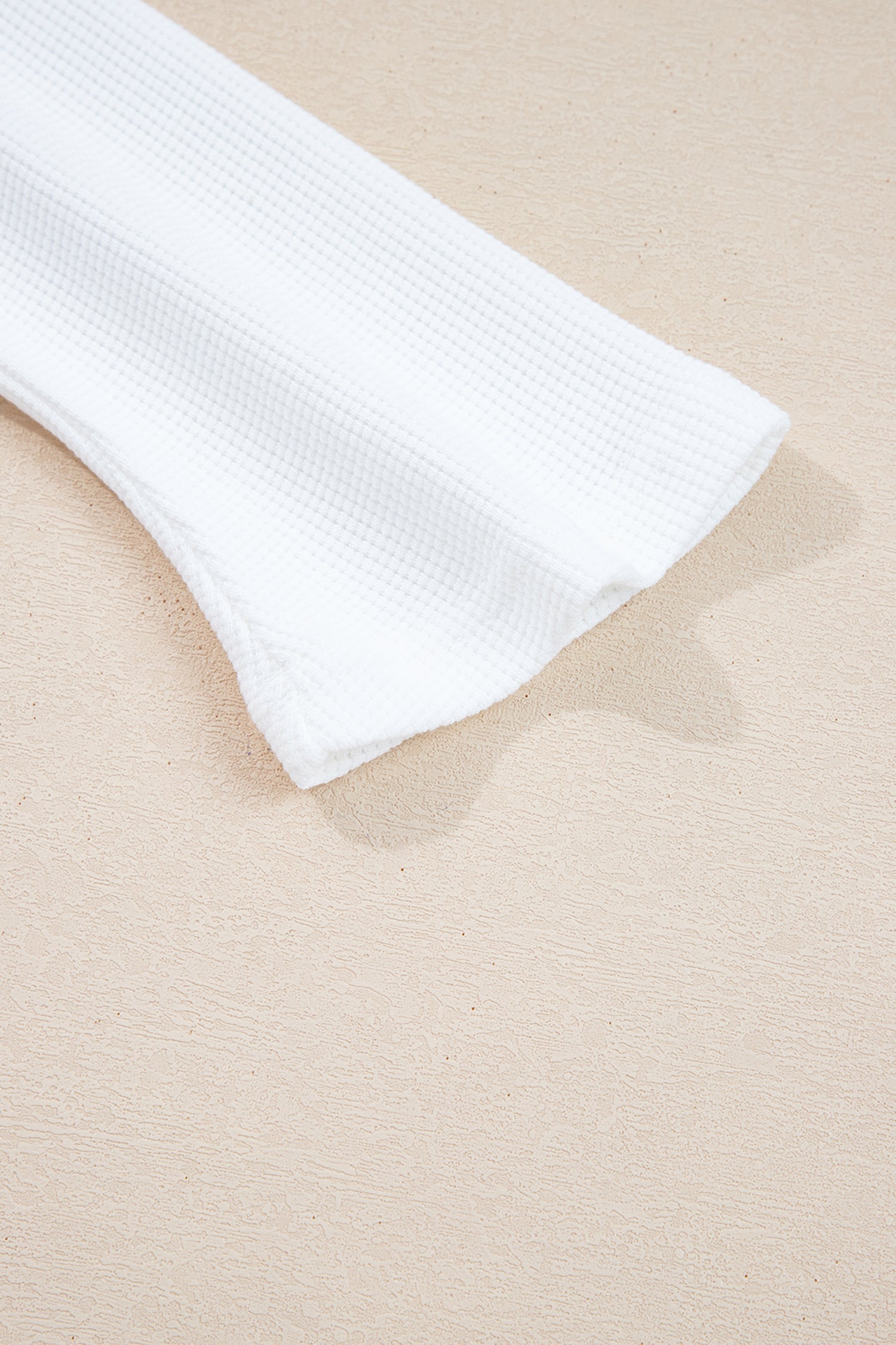 White Solid Color Waffle Ribbed Patchwork Dolman Sleeve Oversize Knit Top-Tops/Long Sleeve Tops-[Adult]-[Female]-2022 Online Blue Zone Planet