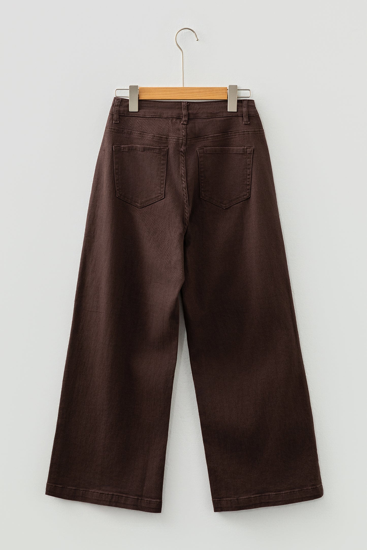 Red Sandalwood Solid Color Seamed Center Wide Leg Cropped Jeans-Bottoms/Jeans-[Adult]-[Female]-2022 Online Blue Zone Planet