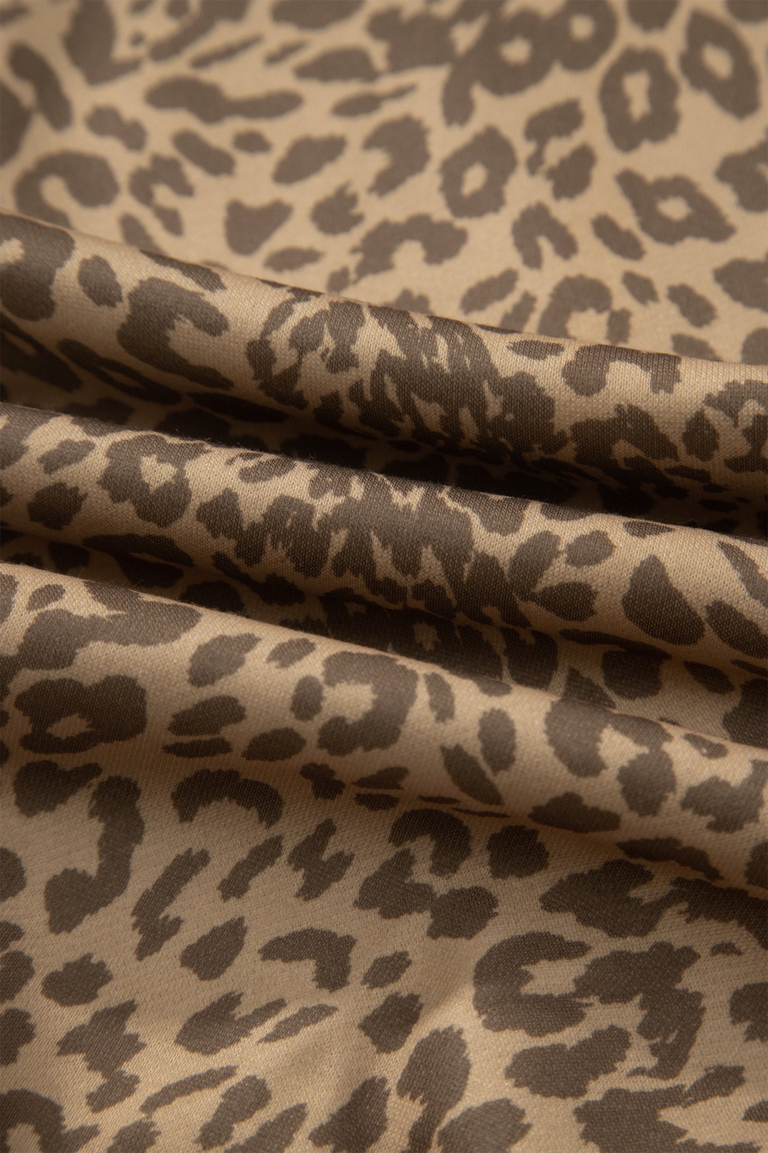 Khaki Leopard Print Star Patched Drawstring Elastic Waist Jogger Pants-Bottoms/Pants & Culotte-[Adult]-[Female]-2022 Online Blue Zone Planet