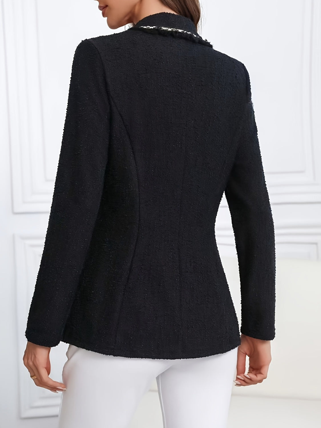 Single-Breasted Lapel Collar Blazer-TOPS / DRESSES-[Adult]-[Female]-2022 Online Blue Zone Planet