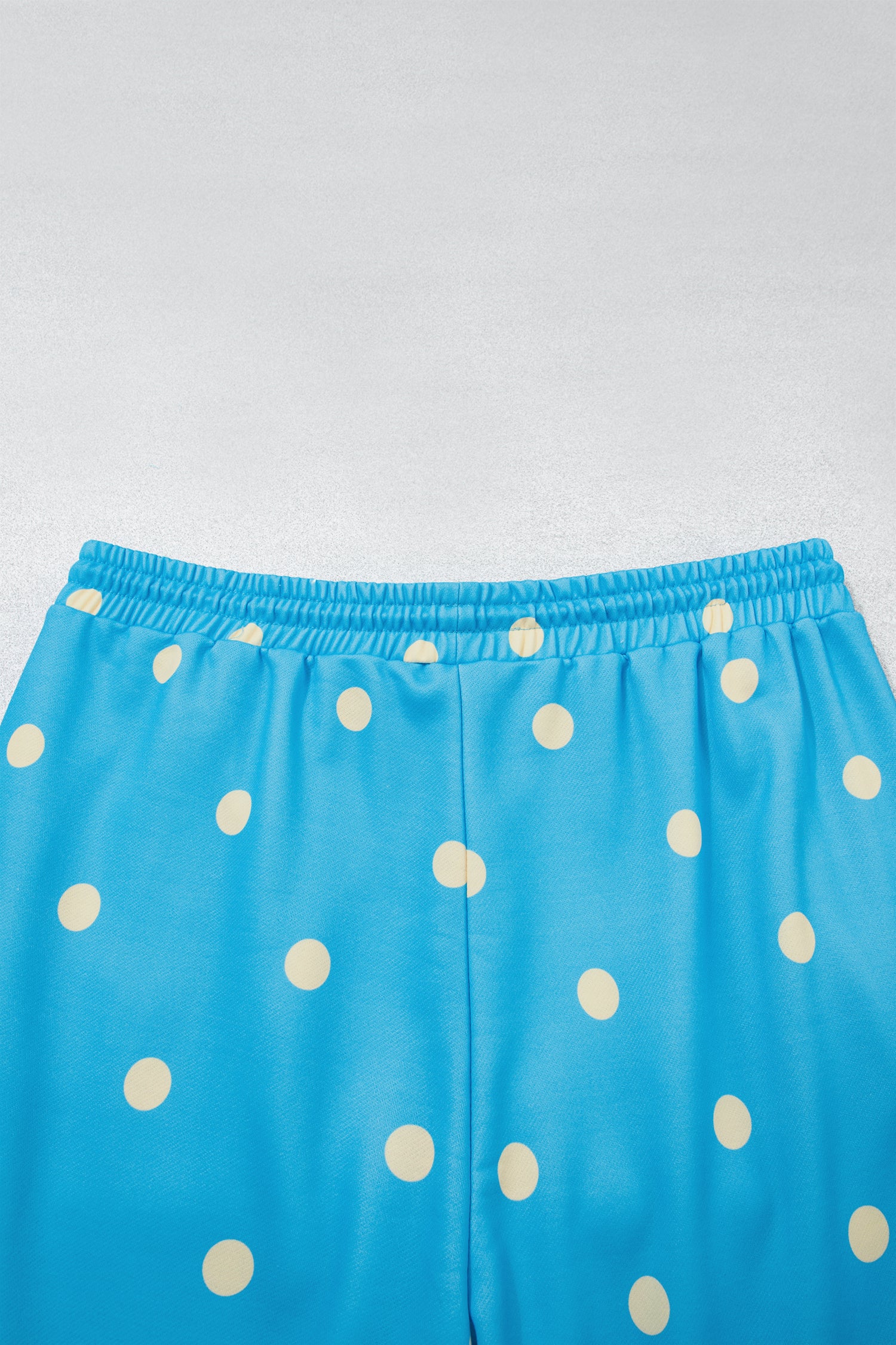 Blue Polka Dot Hooded Drawstring Long Sleeve Plus Size Set-Tops / Dresses-[Adult]-[Female]-2022 Online Blue Zone Planet