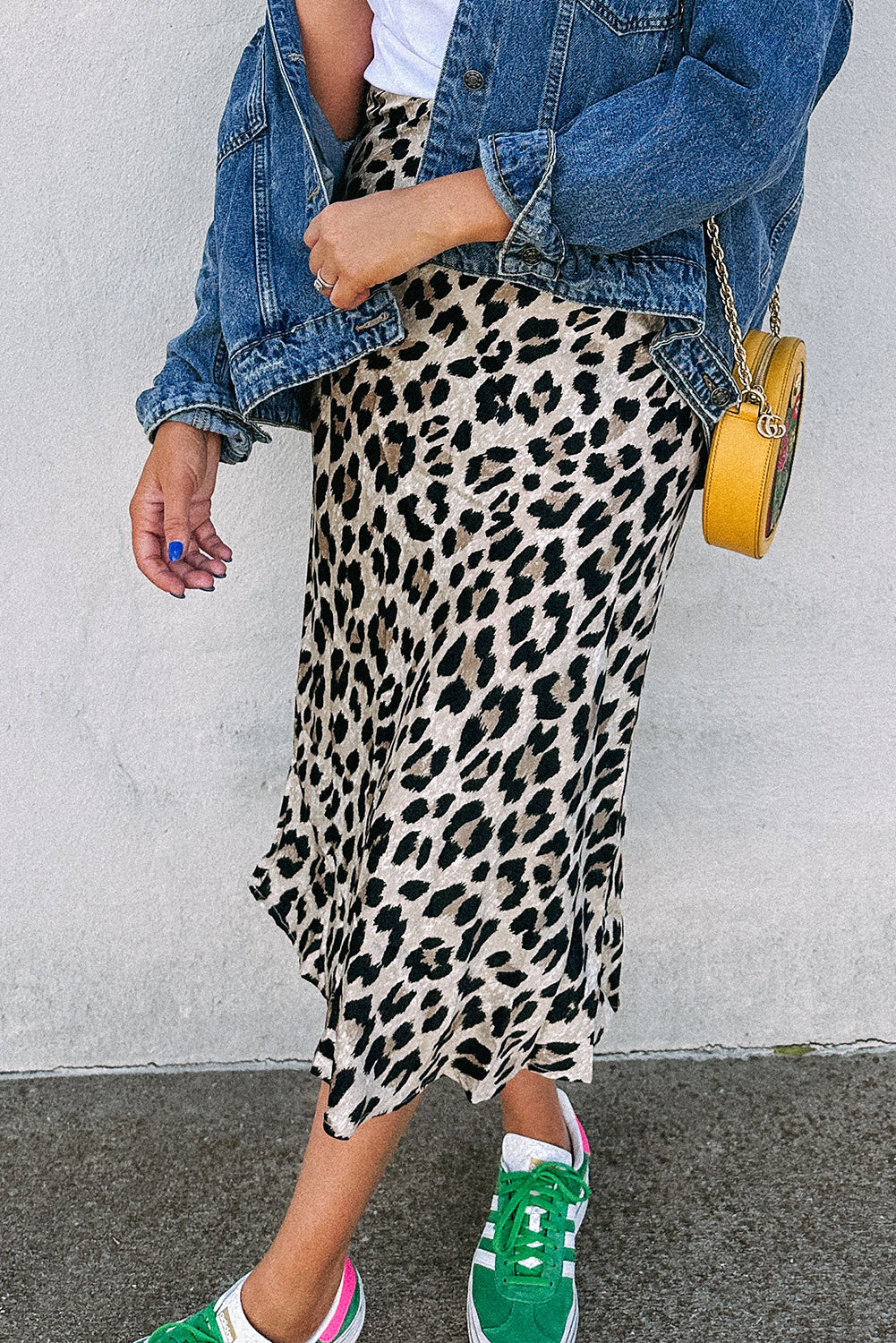 Brown Leopard Print High Waist Midi Skirt-Bottoms/Skirts & Petticoat-[Adult]-[Female]-2022 Online Blue Zone Planet