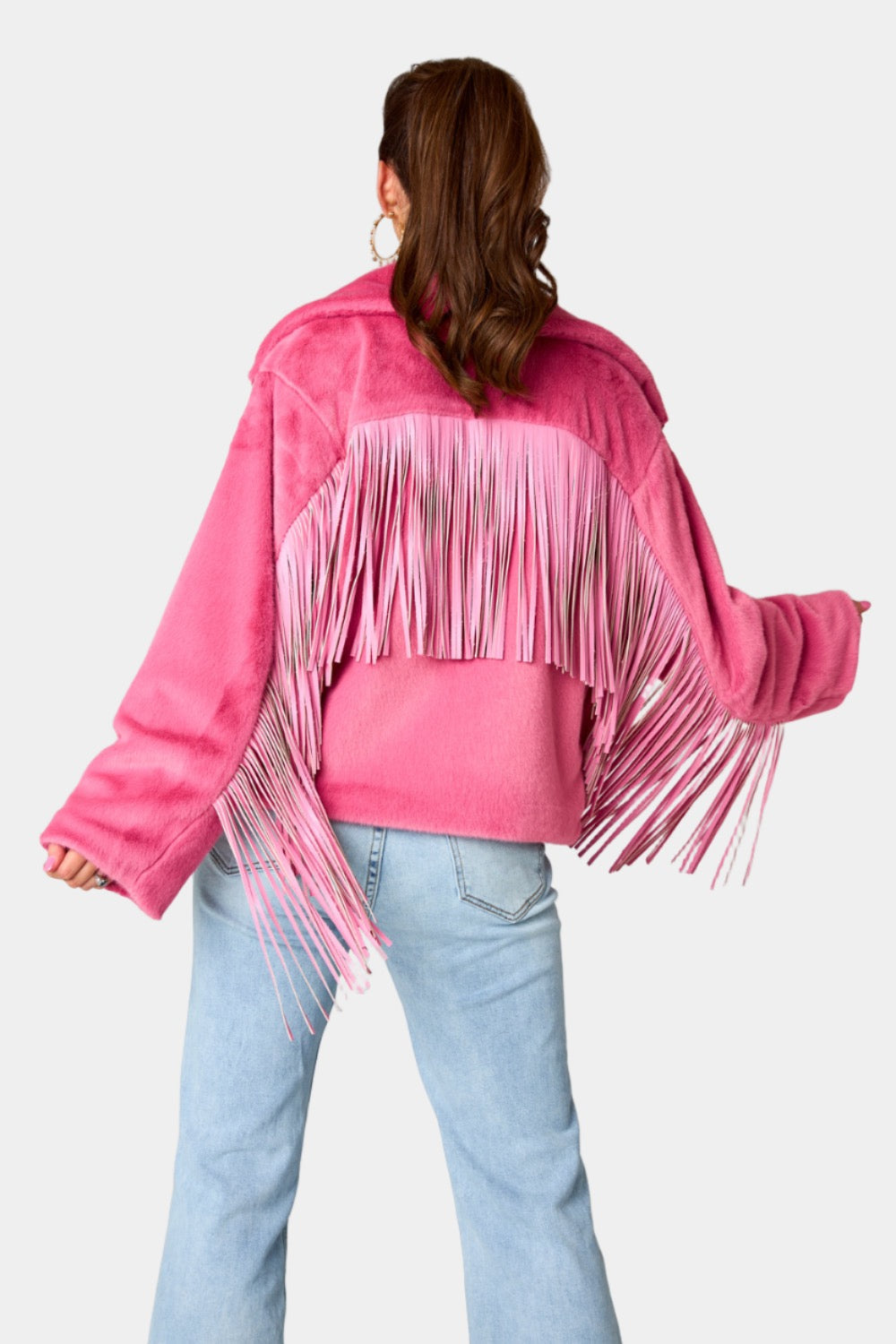 Fringed Zip Up Fleece Jacket-TOPS / DRESSES-[Adult]-[Female]-2022 Online Blue Zone Planet