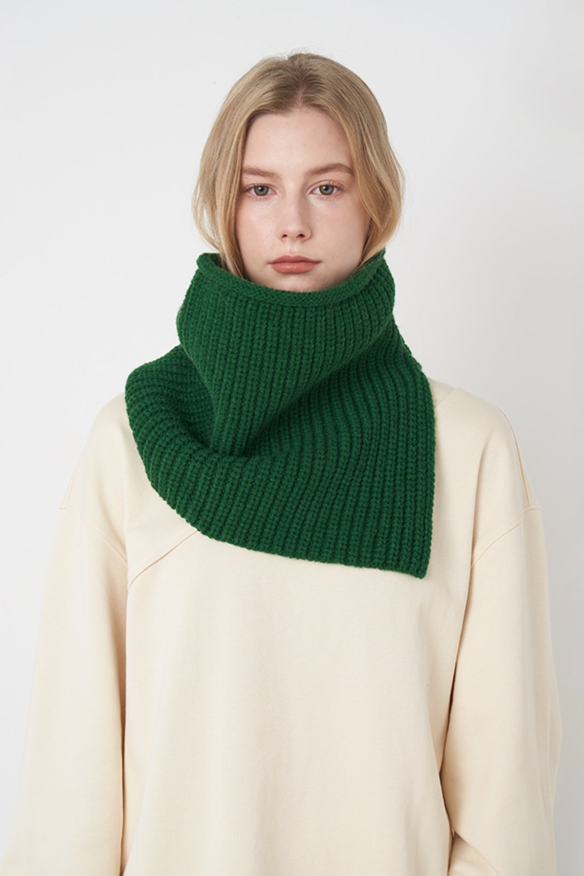 Slit Pullover Knit Scarf-SCARVES-[Adult]-[Female]-Dark Green-One Size-2022 Online Blue Zone Planet