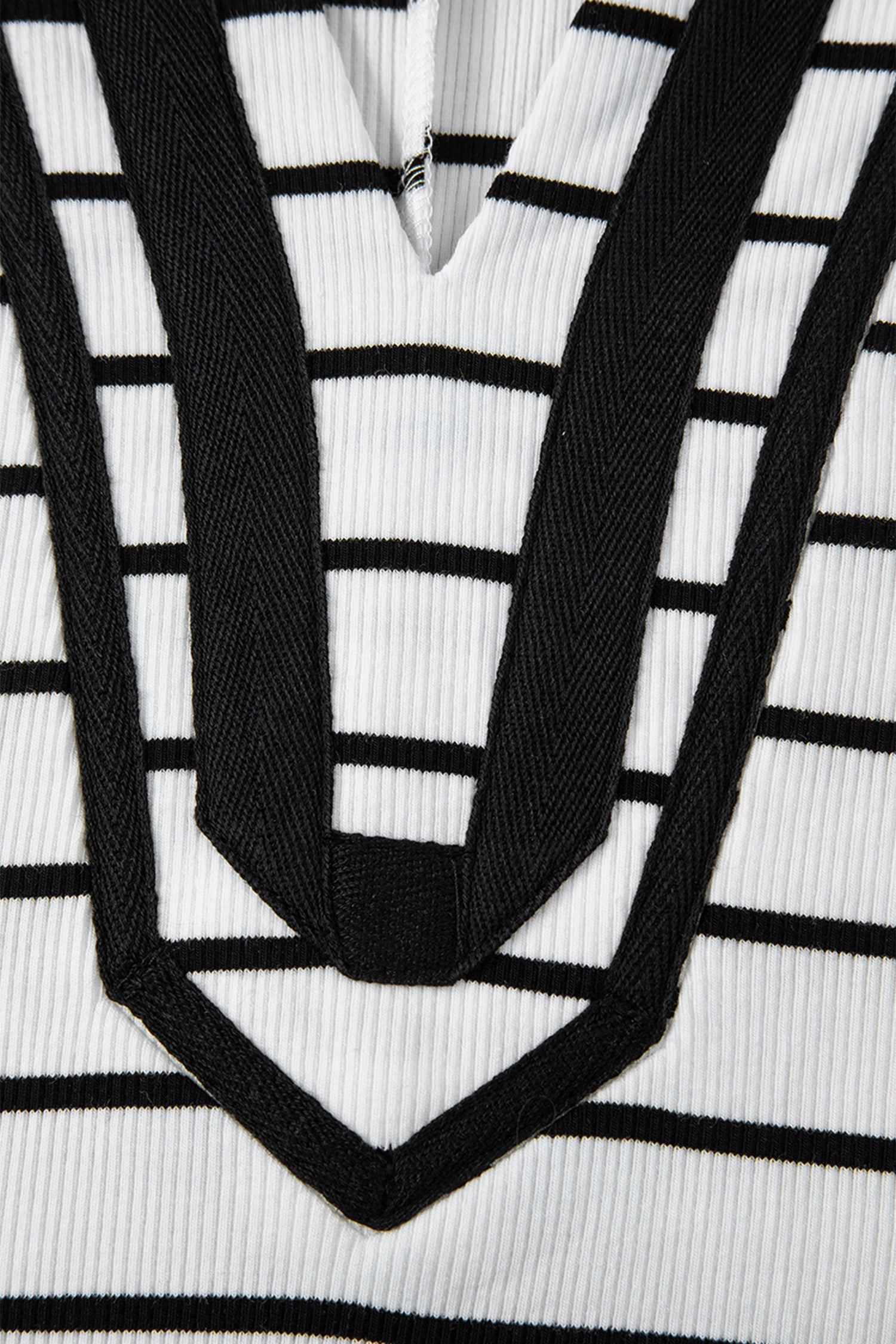 White Stripe Stand Collar V Neck Elastic Cuffs Half Sleeve Dolman Top-Tops/Blouses & Shirts-[Adult]-[Female]-2022 Online Blue Zone Planet