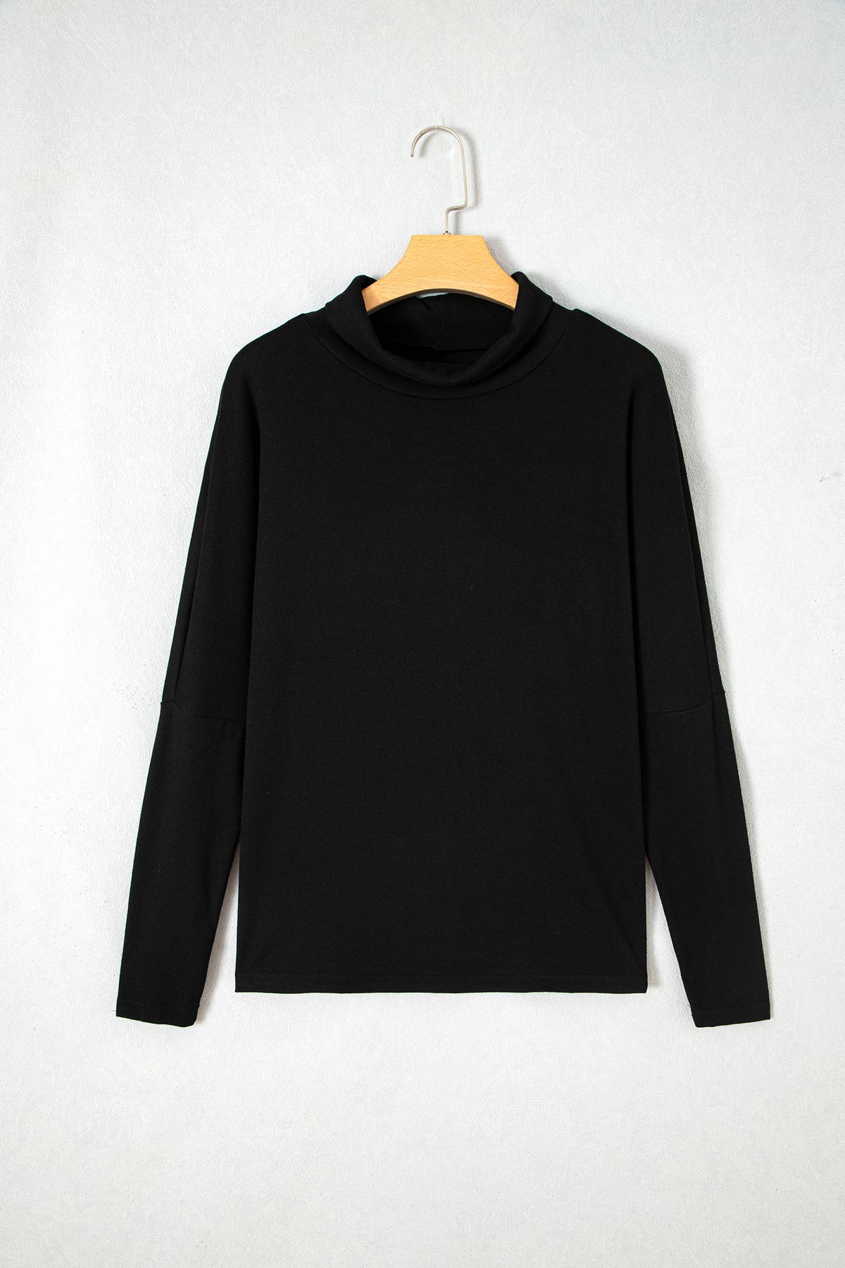 Black High Neck Long Sleeve Top-Tops/Long Sleeve Tops-[Adult]-[Female]-2022 Online Blue Zone Planet