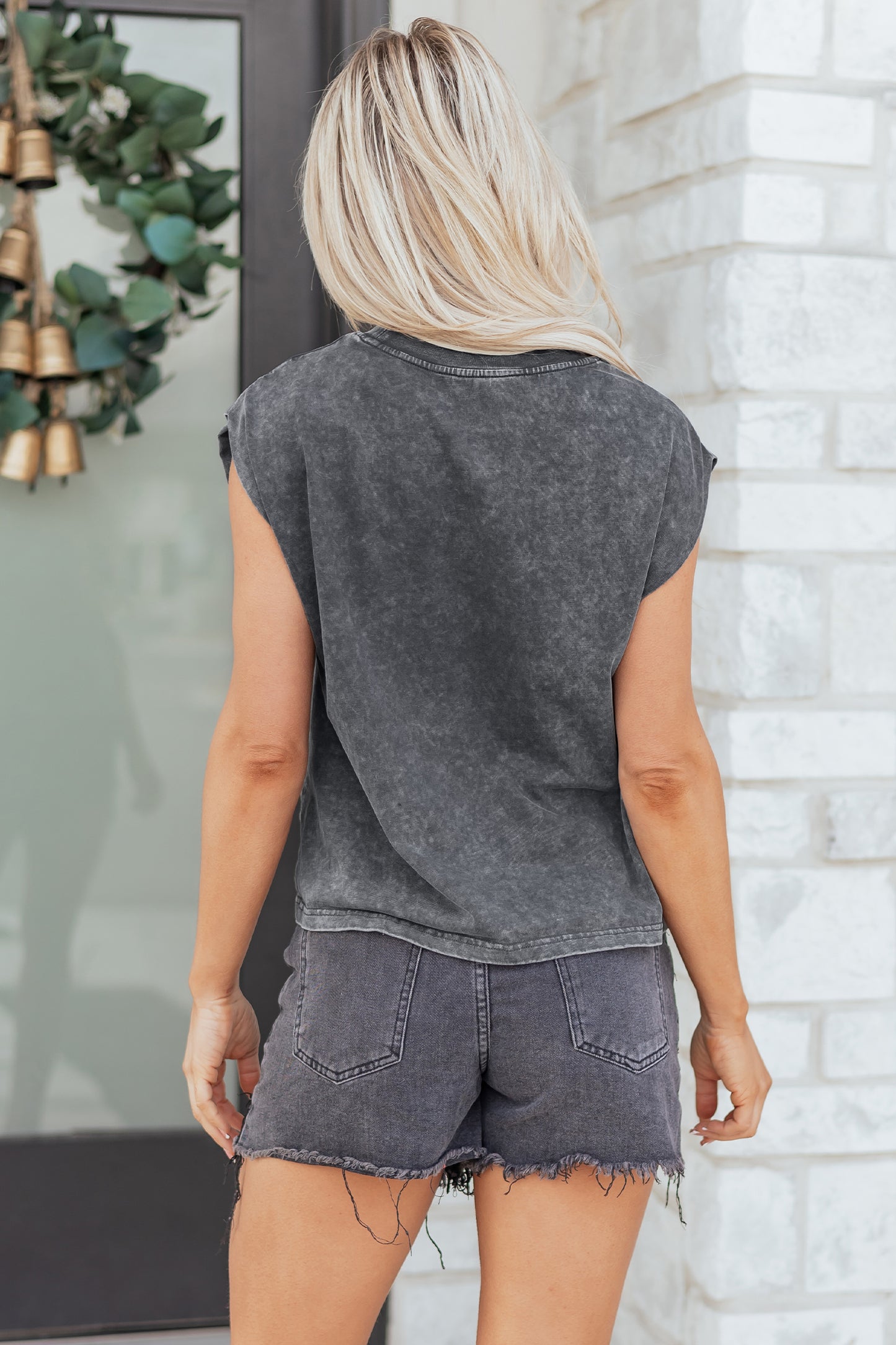 Sleet Cowboy & Beer Western Graphic Mineral Wash Tank Top-Tops/Tank Tops-[Adult]-[Female]-2022 Online Blue Zone Planet
