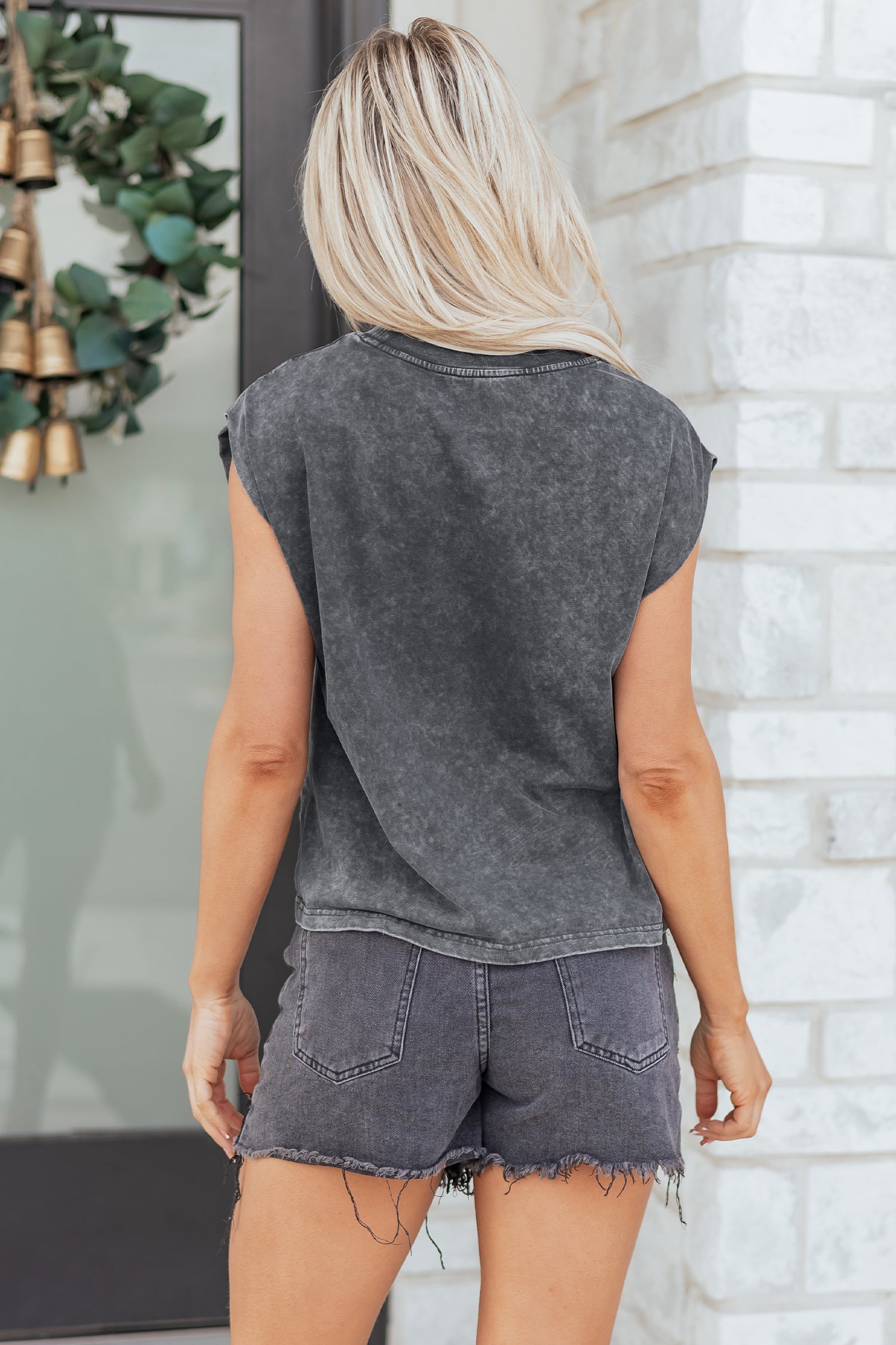 Sleet Cowboy & Beer Western Graphic Mineral Wash Tank Top-Tops/Tank Tops-[Adult]-[Female]-2022 Online Blue Zone Planet
