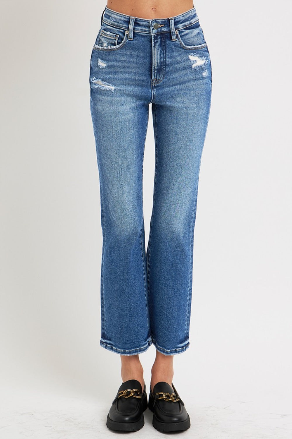 RISEN Full Size Tummy Control High Rise Crop Bootcut Jeans-TOPS / DRESSES-[Adult]-[Female]-2022 Online Blue Zone Planet