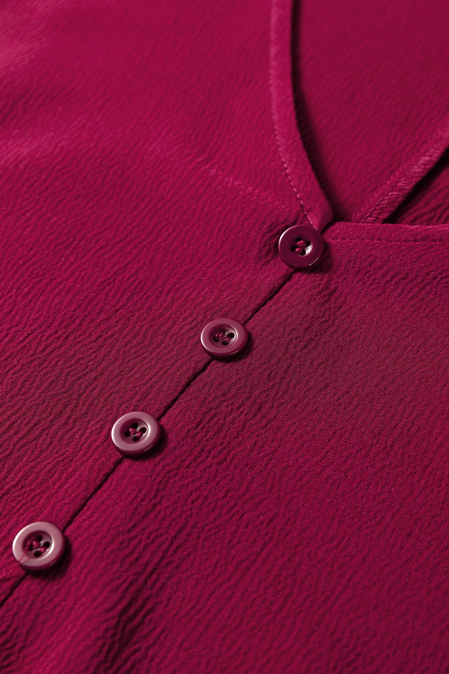 Burgundy Solid Long Sleeve Button V Neck Tiered Maxi Dress-TOPS / DRESSES-[Adult]-[Female]-2022 Online Blue Zone Planet