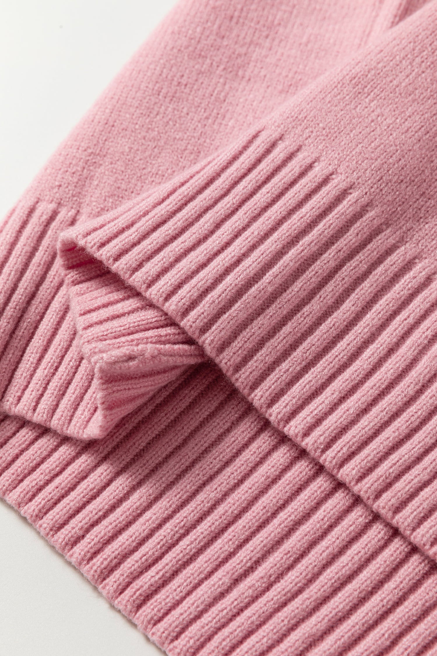 Light Pink Plaid Heart Embroidered Cuffed Drop Shoulder Crew Neck Sweater-Sweaters & Cardigans/Sweaters-[Adult]-[Female]-2022 Online Blue Zone Planet
