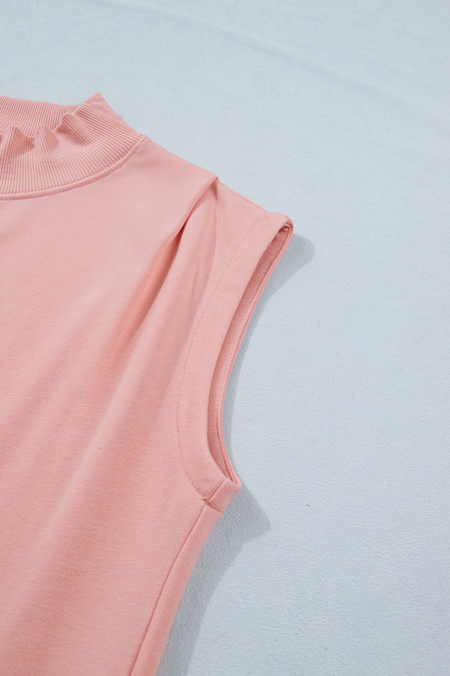 Black Solid Color High Neck Cap Sleeve Loose Top-Tops/Tops & Tees-[Adult]-[Female]-2022 Online Blue Zone Planet