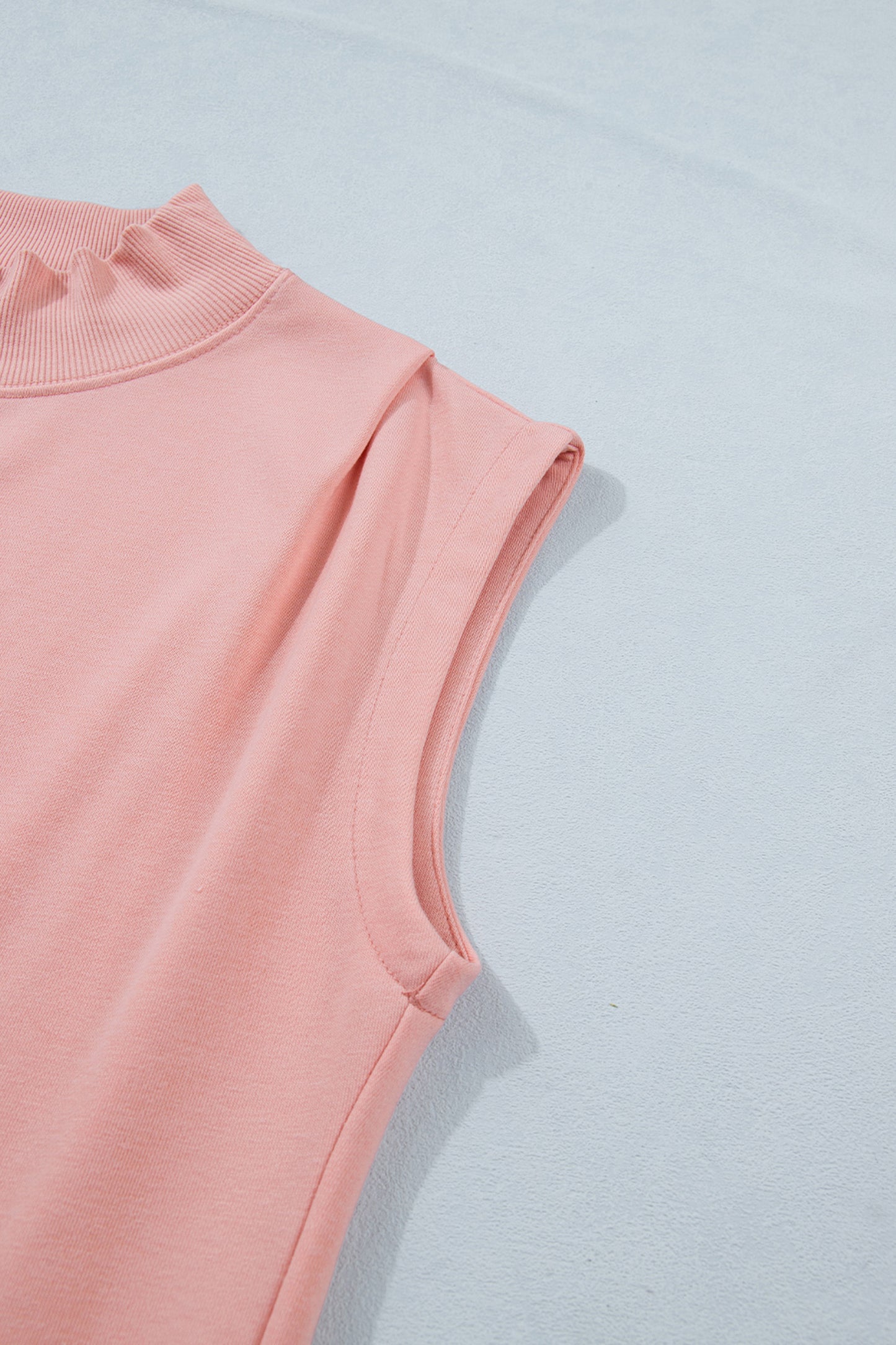 Black Solid Color High Neck Cap Sleeve Loose Top-Tops/Tops & Tees-[Adult]-[Female]-2022 Online Blue Zone Planet
