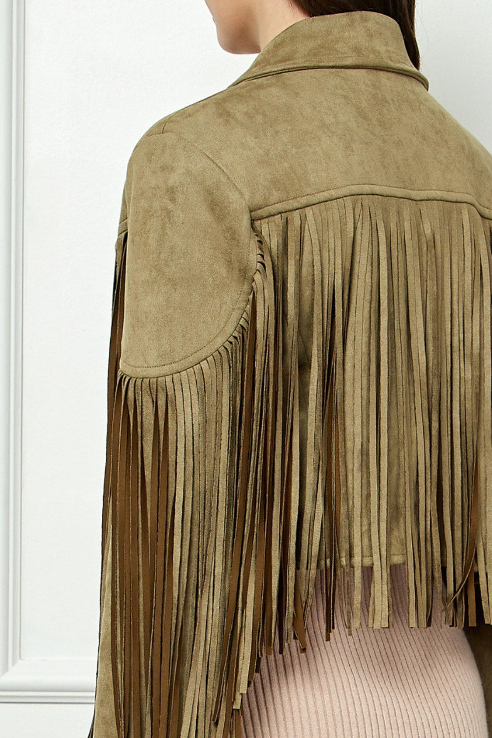 Veveret Suede Fringe Long Sleeve Moto Jacket-TOPS / DRESSES-[Adult]-[Female]-2022 Online Blue Zone Planet