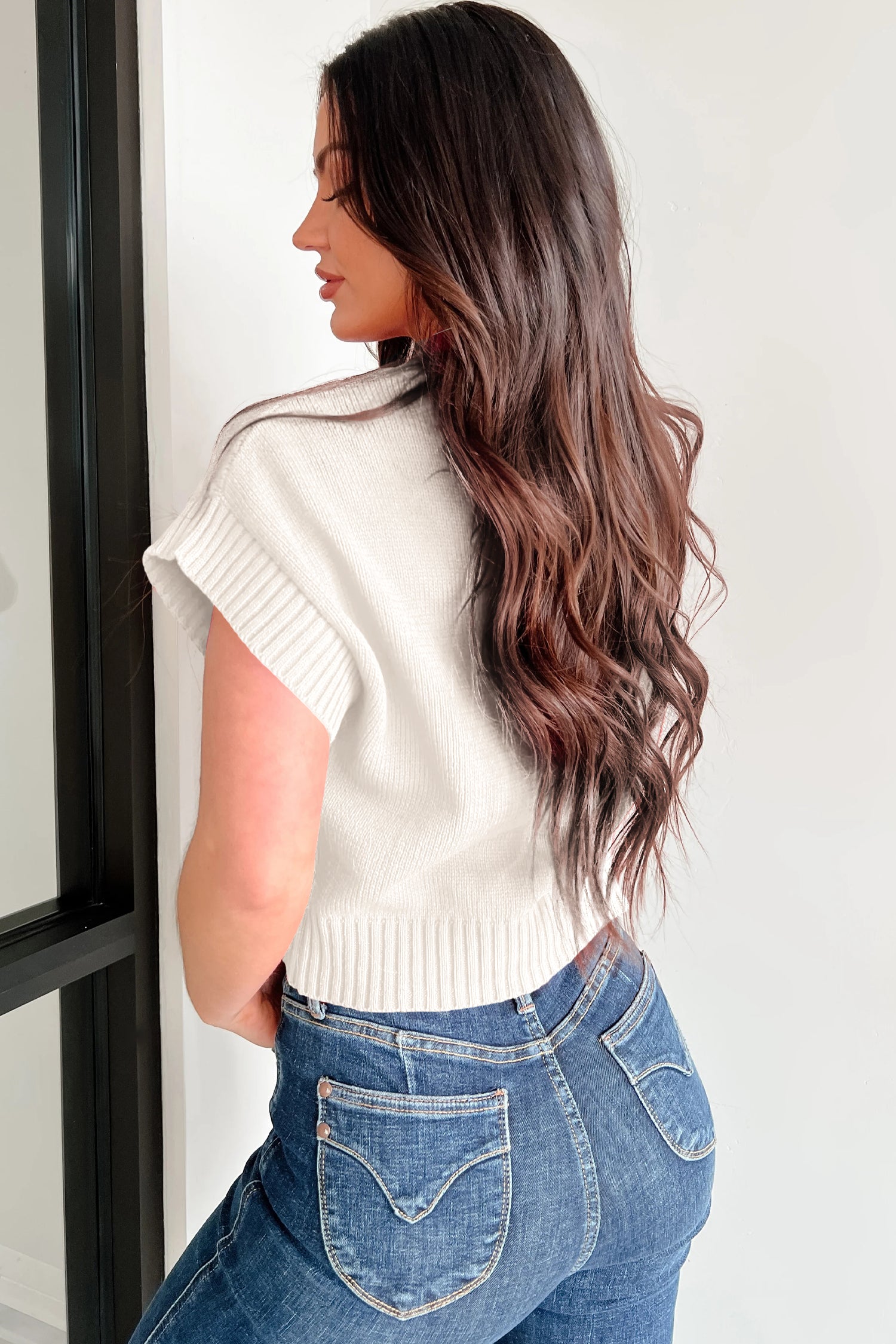 White Valentine Heart Graphic Cropped Short Sleeve Sweater-TOPS / DRESSES-[Adult]-[Female]-2022 Online Blue Zone Planet