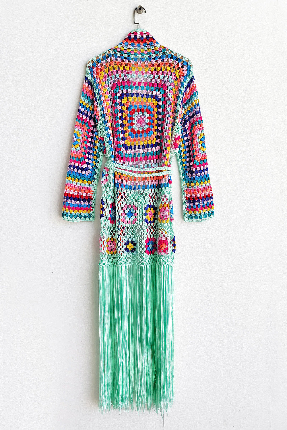 Fringe Tied Long Sleeve Cardigan-TOPS / DRESSES-[Adult]-[Female]-2022 Online Blue Zone Planet