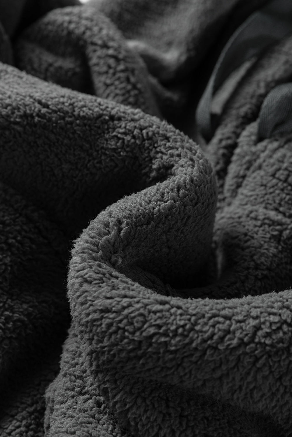 Medium Grey Fuzzy Drawstring Hoodie Lounge Pants 2pcs Set-Tops / Dresses-[Adult]-[Female]-2022 Online Blue Zone Planet