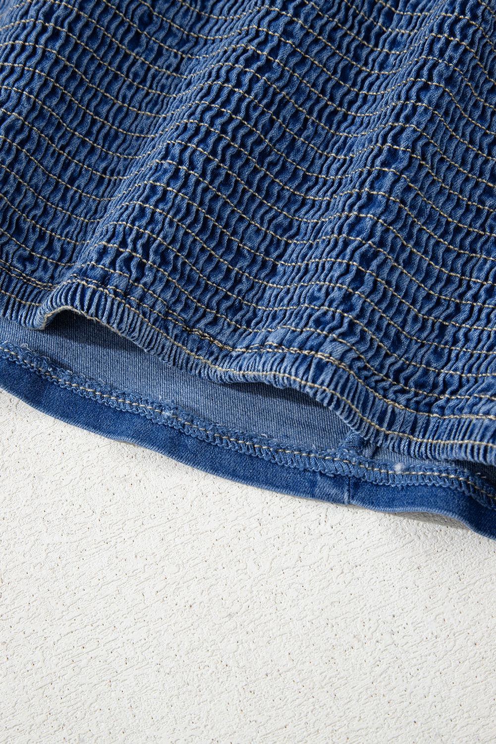 Sail Blue Vintage Bow Front Smocked Back Denim Tube Top-Tops/Tank Tops-[Adult]-[Female]-2022 Online Blue Zone Planet