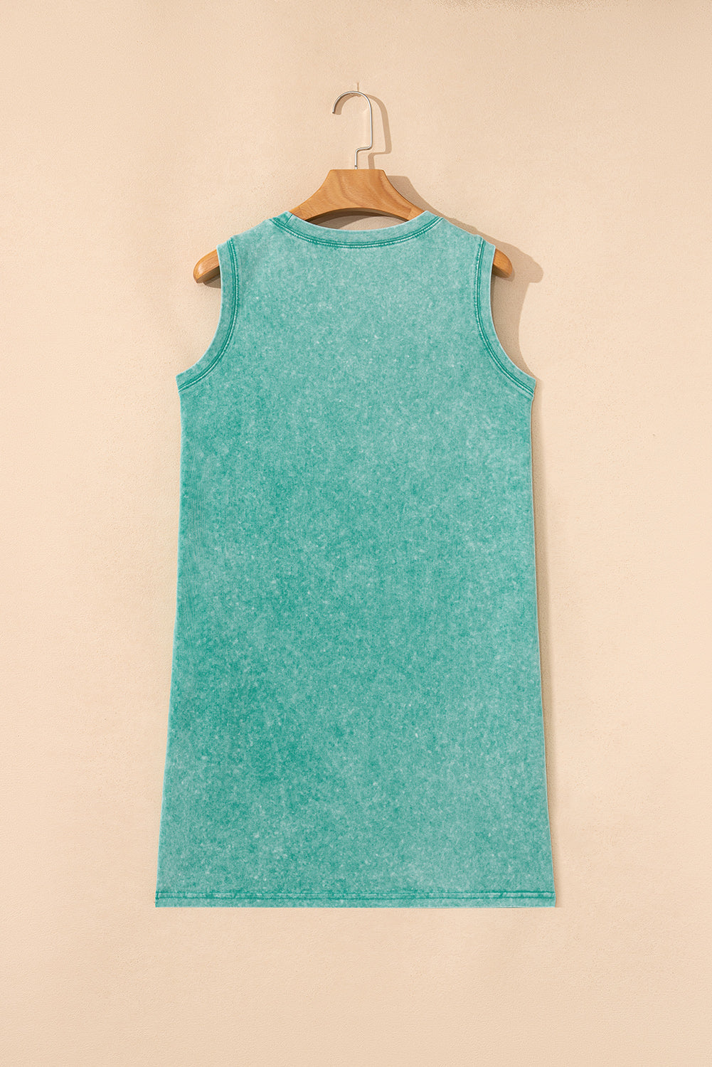 Sea Green Mineral Wash Tank Mini Dress with Pockets-TOPS / DRESSES-[Adult]-[Female]-2022 Online Blue Zone Planet