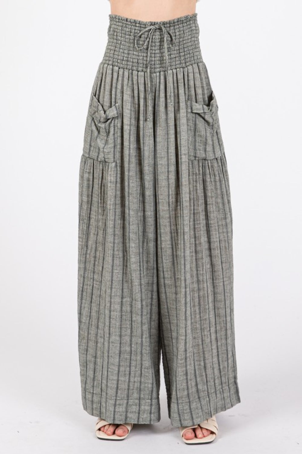 Blue Zone Planet | SAGE + FIG Cotton Gauze Wash Stripe Pants-BOTTOMS SIZES SMALL MEDIUM LARGE-[Adult]-[Female]-2022 Online Blue Zone Planet