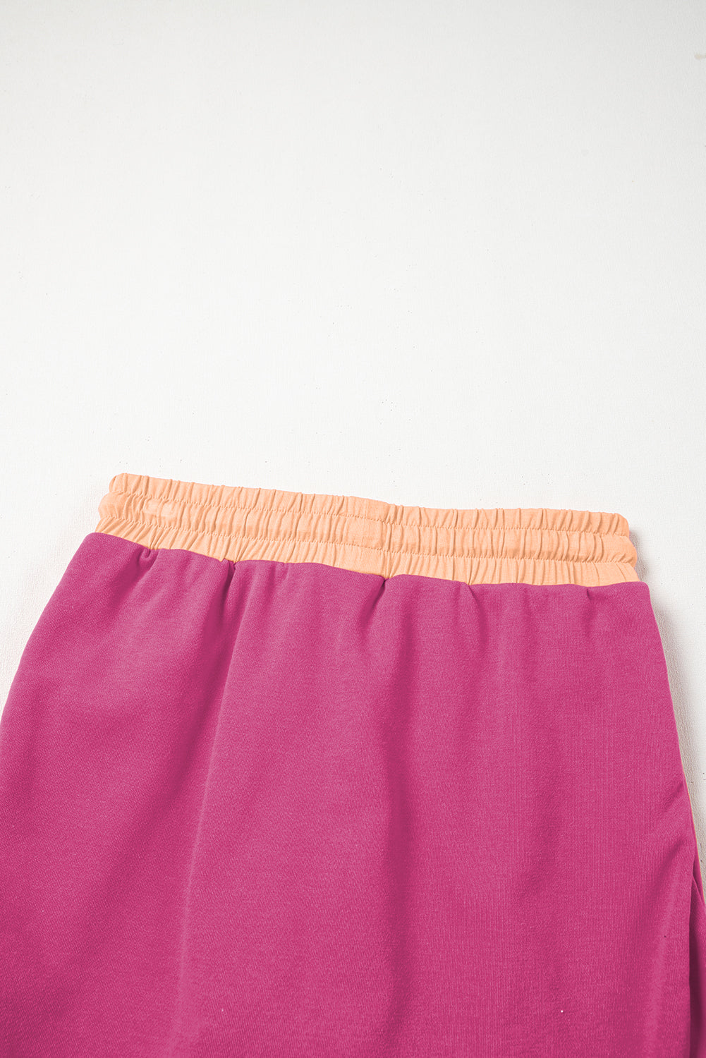 Blue Zone Planet | Rose Red Color Contrast Loose Pullover and Lace-up Waist Skort Set-Two Piece Sets/Two Piece Dresses-[Adult]-[Female]-2022 Online Blue Zone Planet