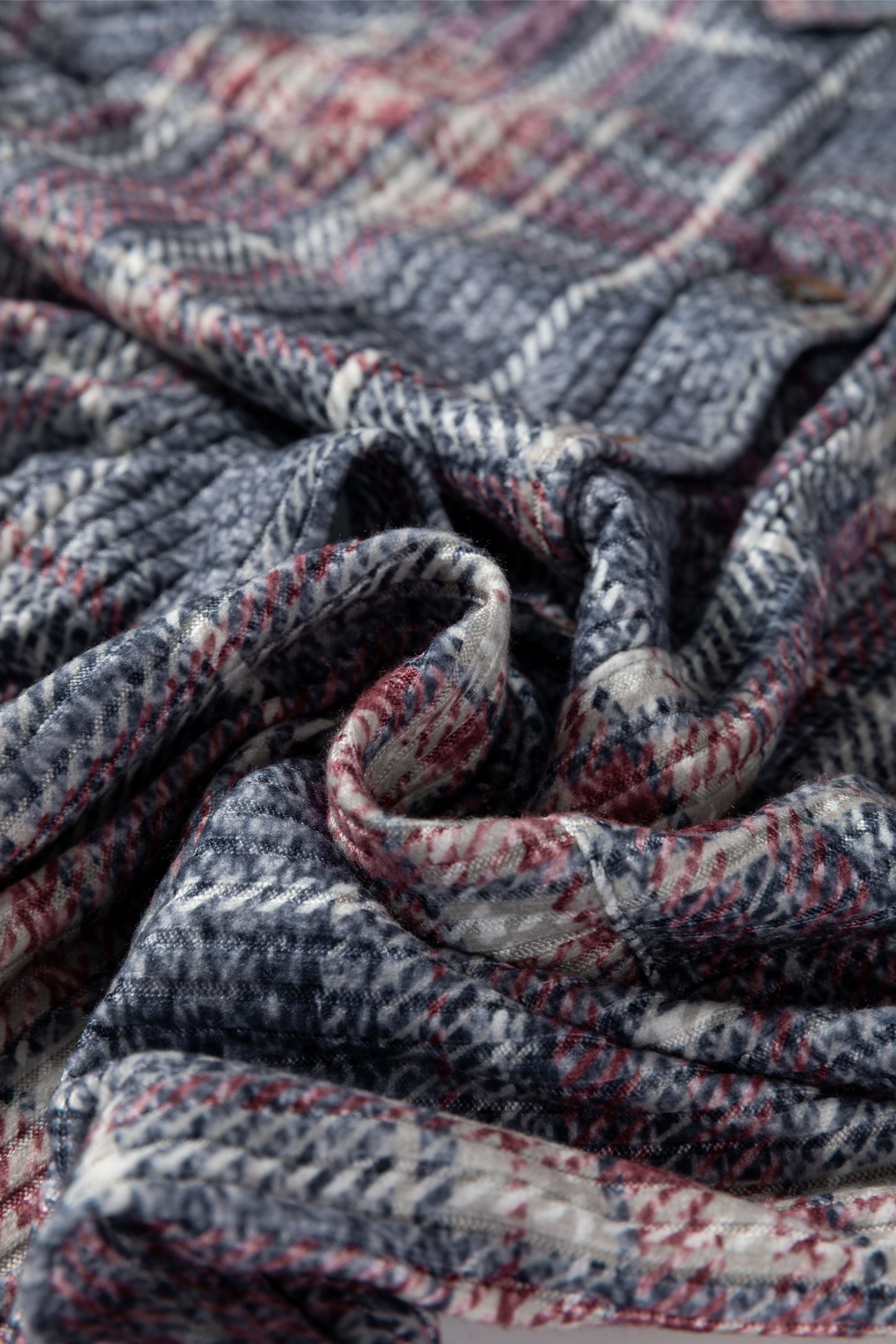 Multicolour Plaid Textured Chest Pocket Vintage Shirt-Tops/Blouses & Shirts-[Adult]-[Female]-2022 Online Blue Zone Planet