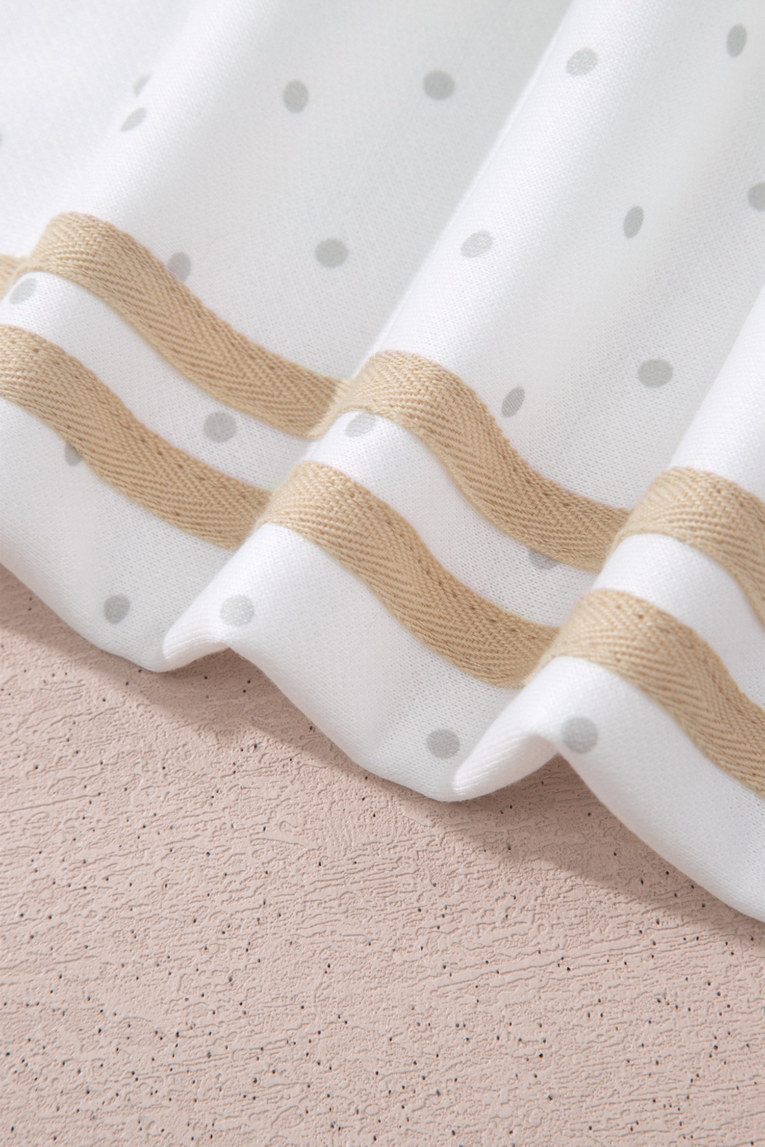 White Polka Dot Print Side Stripe Detail Casual Sweatshirt 2pcs Short Set-Two Piece Sets/Short Sets-[Adult]-[Female]-2022 Online Blue Zone Planet