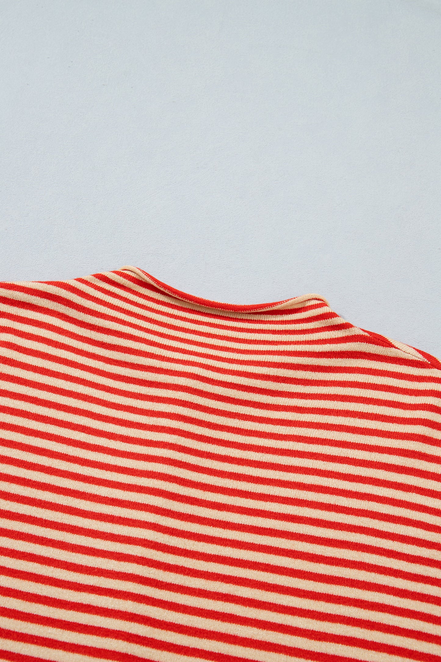 Red Stripe Striped Button Collar Long Sleeve Knit Cardigan-Sweaters & Cardigans/Cardigans-[Adult]-[Female]-2022 Online Blue Zone Planet