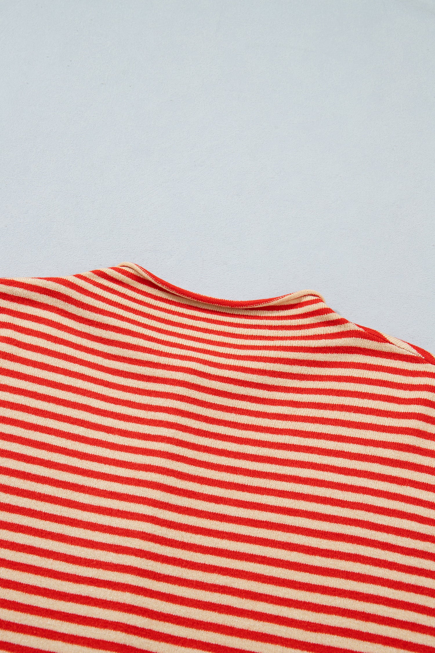 Red Stripe Striped Button Collar Long Sleeve Knit Cardigan-Sweaters & Cardigans/Cardigans-[Adult]-[Female]-2022 Online Blue Zone Planet