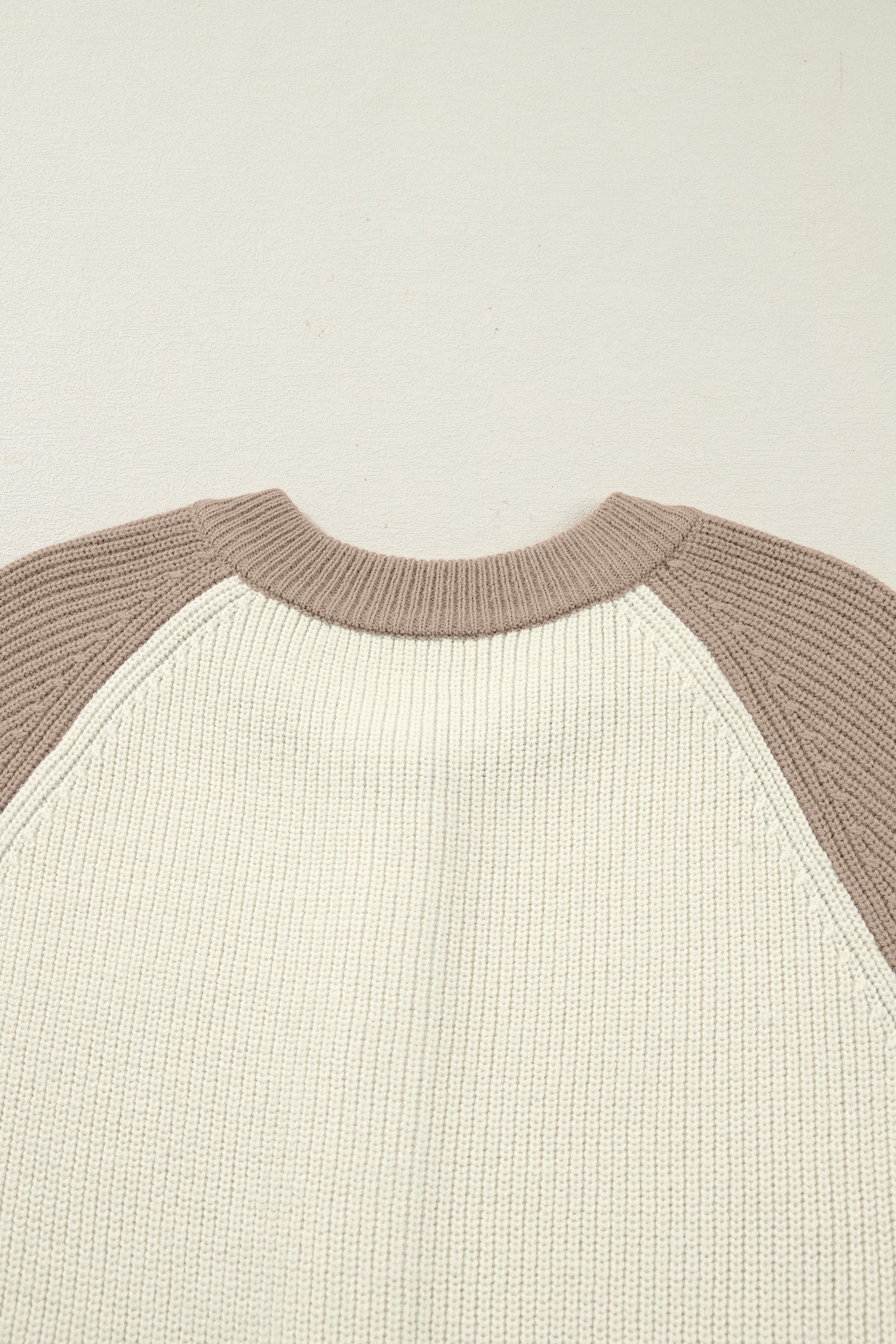 White Color Block Ribbed Knit Button Down Sweater Cardigan-Sweaters & Cardigans/Cardigans-[Adult]-[Female]-2022 Online Blue Zone Planet