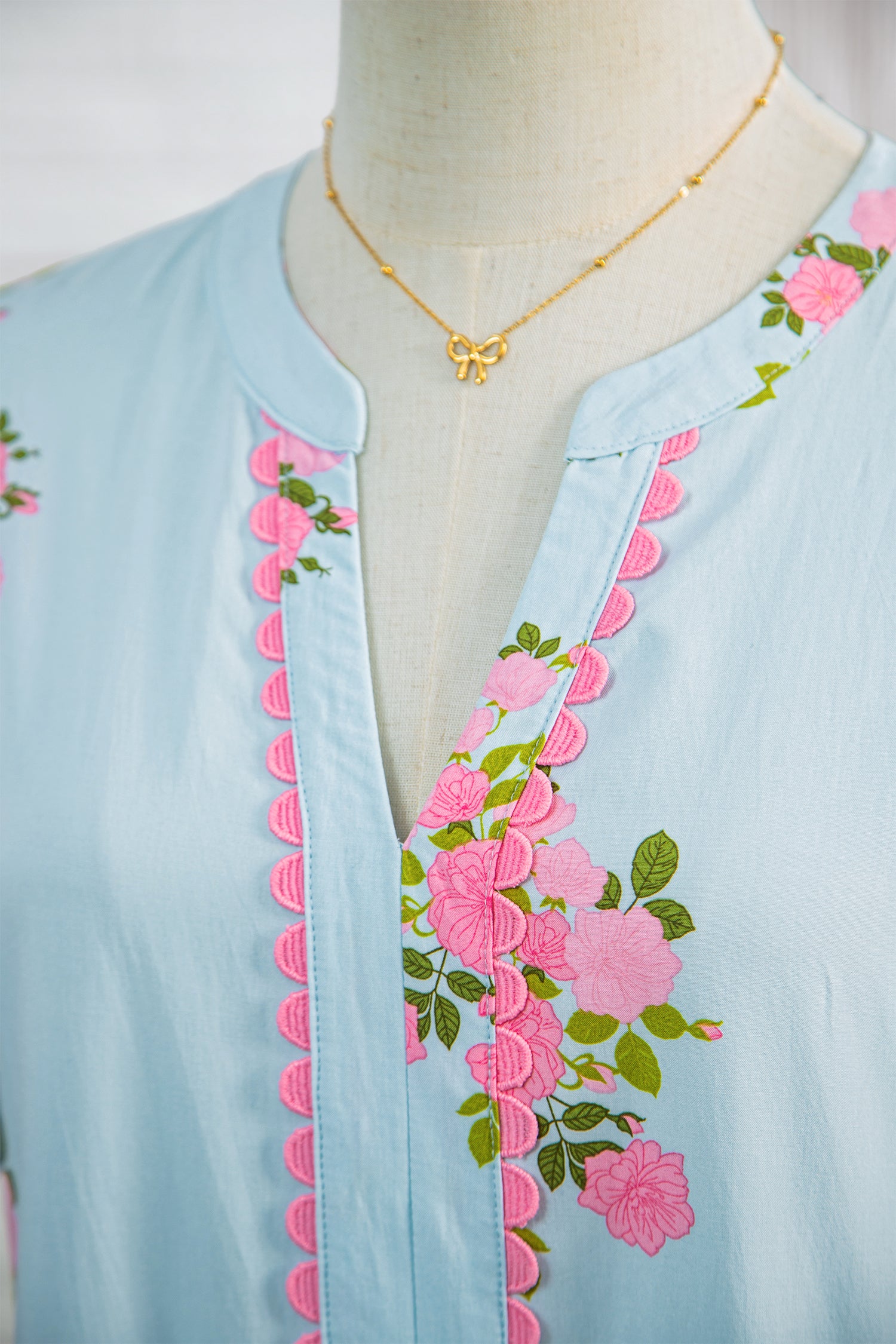 Sky Blue Notched Neck Flutter Short Sleeve Floral Print Maxi Dress-TOPS / DRESSES-[Adult]-[Female]-2022 Online Blue Zone Planet
