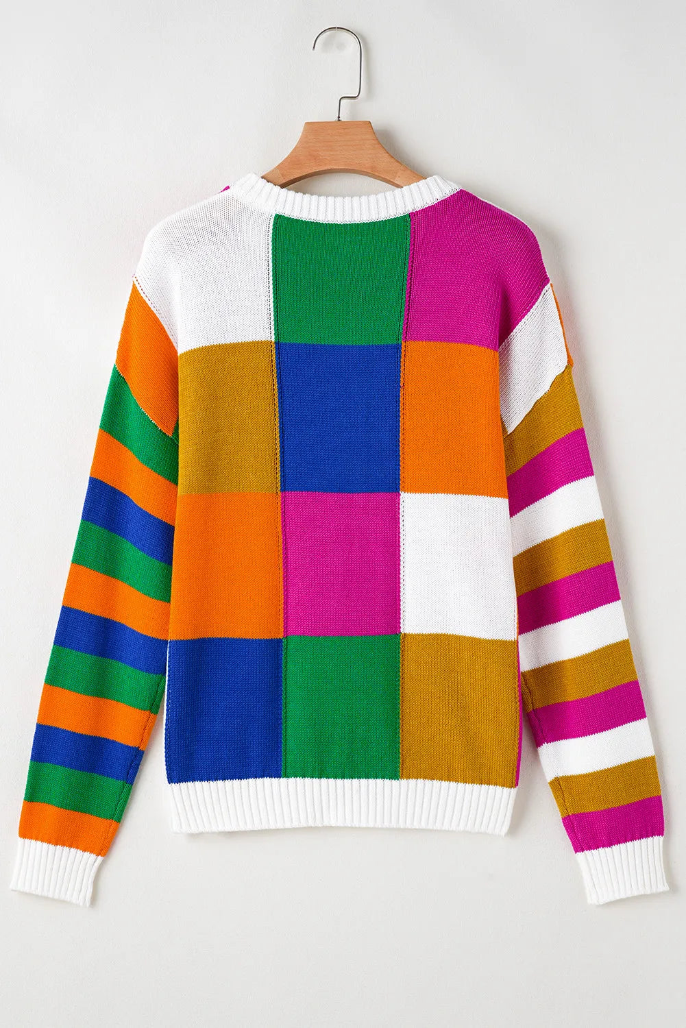 Color Block Long Sleeve Sweater-TOPS / DRESSES-[Adult]-[Female]-2022 Online Blue Zone Planet