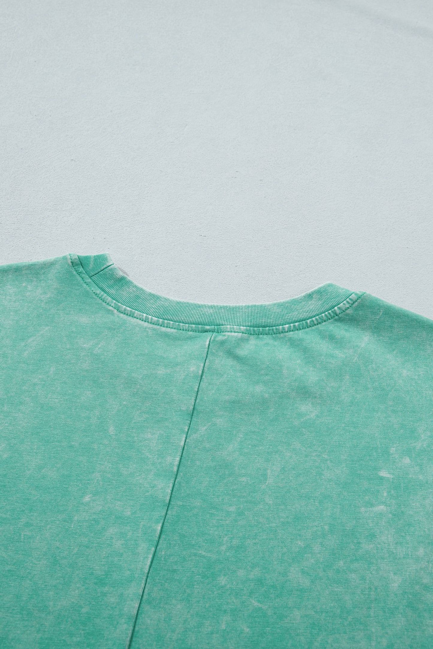 Mint Green Solid Color Cotton Mineral Washed Oversize Tee-Tops/Tops & Tees-[Adult]-[Female]-2022 Online Blue Zone Planet