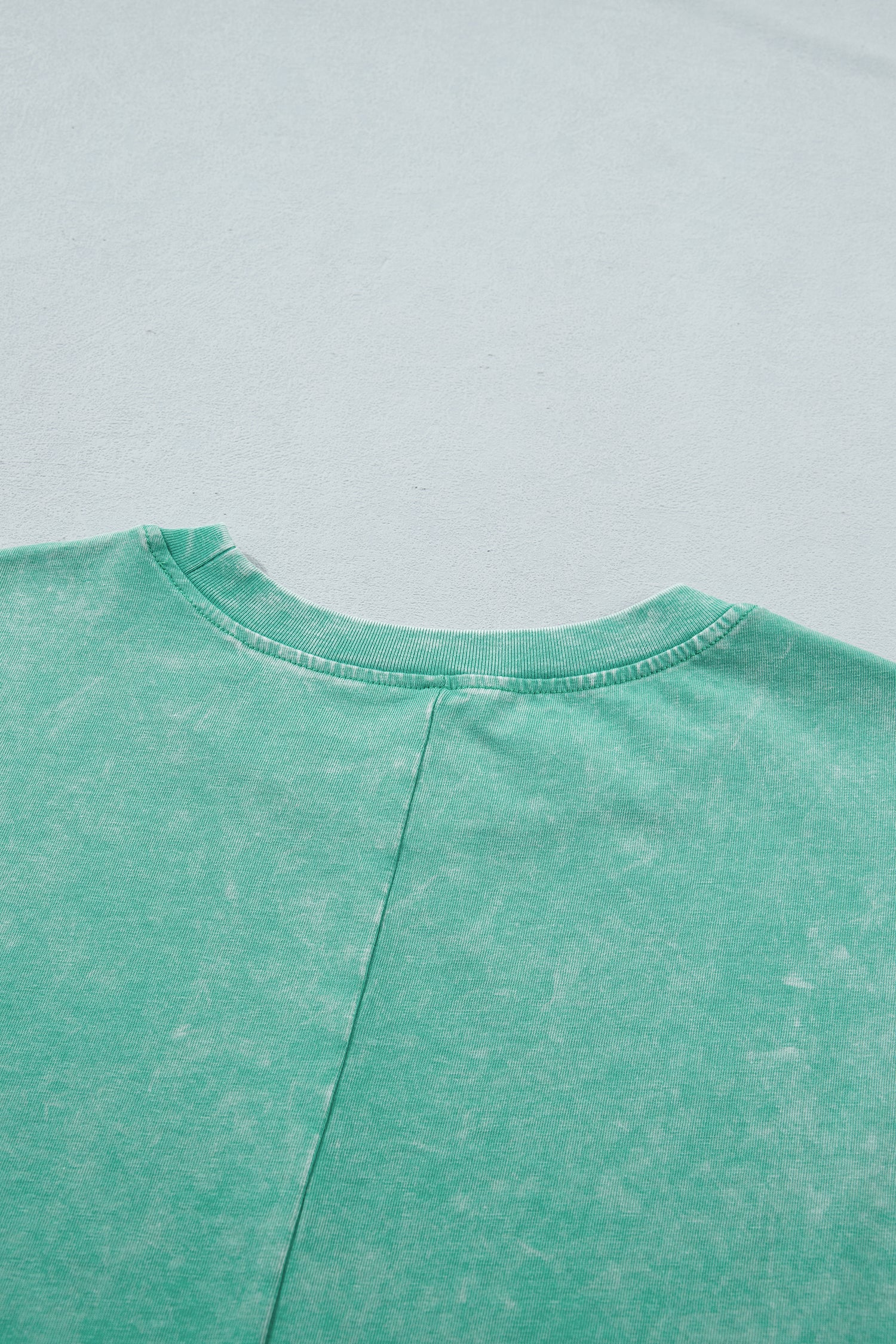 Mint Green Solid Color Cotton Mineral Washed Oversize Tee-Tops/Tops & Tees-[Adult]-[Female]-2022 Online Blue Zone Planet