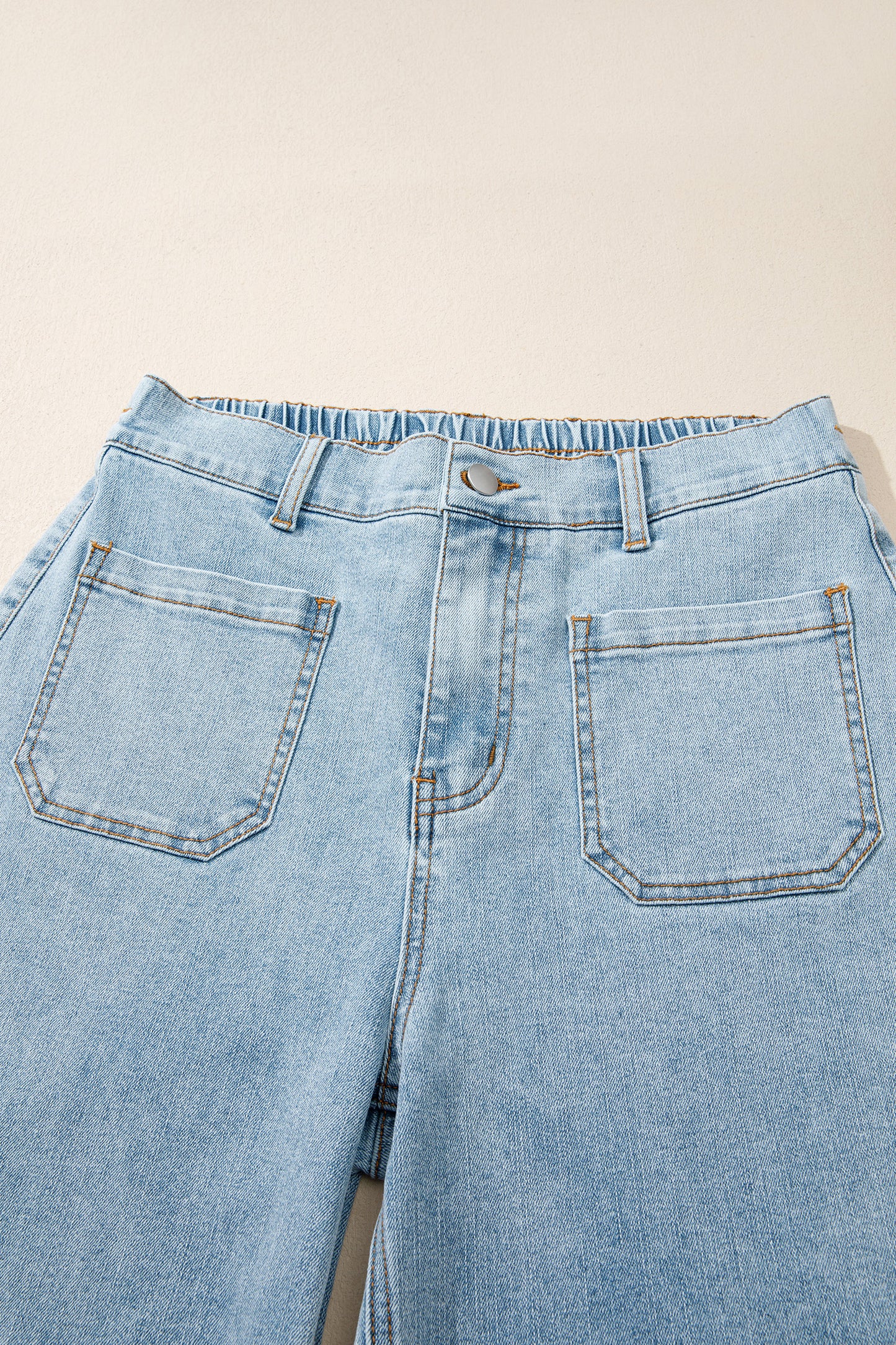 Beau Blue Solid Full-Length Regular Pocket Detail Wholesale Denim Jeans-Bottoms/Jeans-[Adult]-[Female]-2022 Online Blue Zone Planet